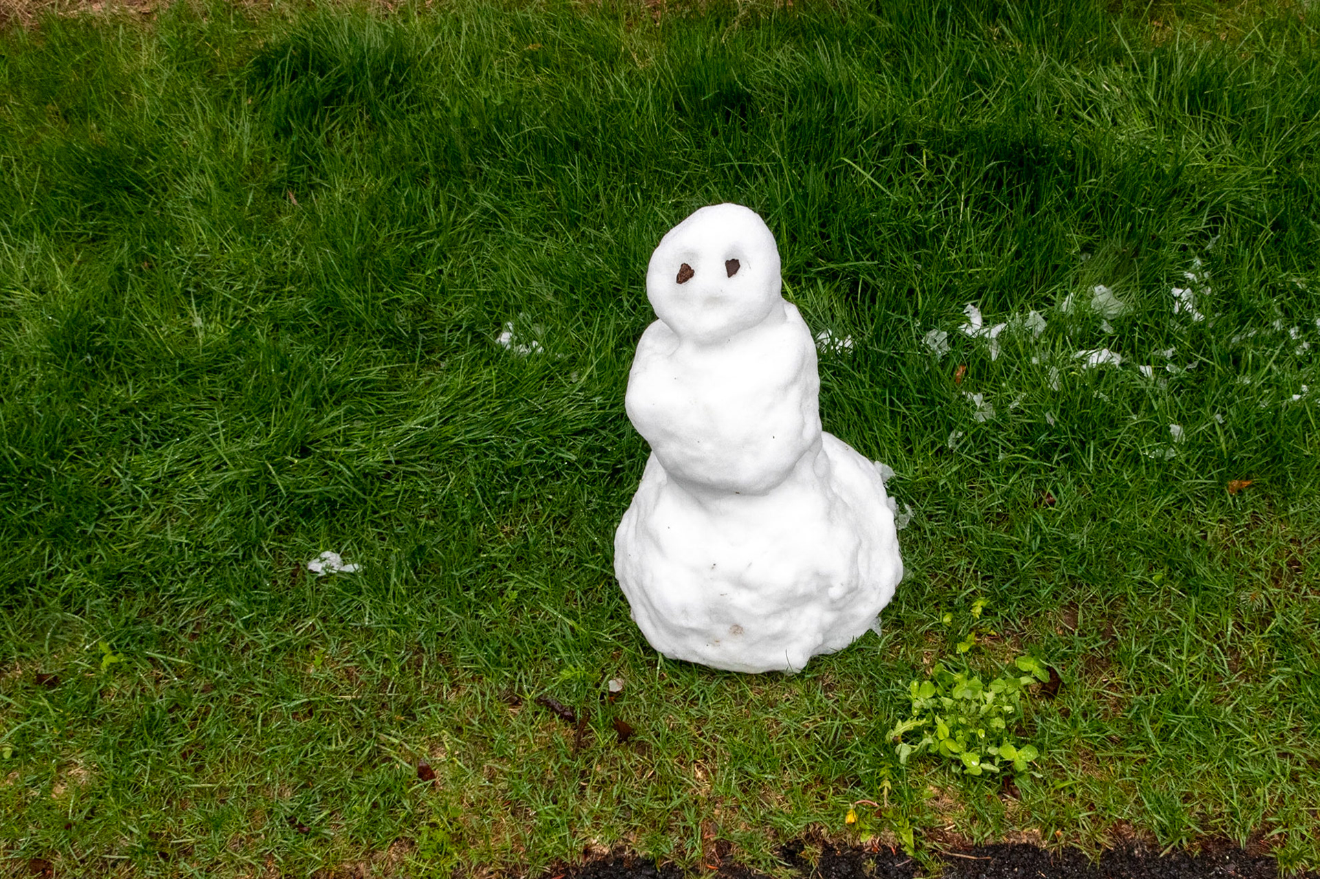 Do You Want to Build a Snowman? A snowman seen outside of one of the cottages at Jackson Lake Lodge.