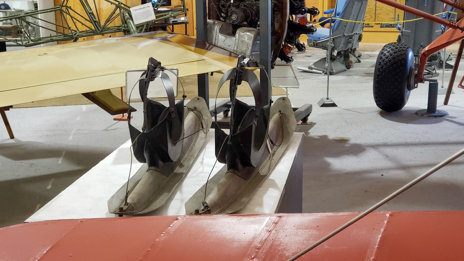 These ski's could be adapted to an aircraft, strapping on over the wheels and tires.