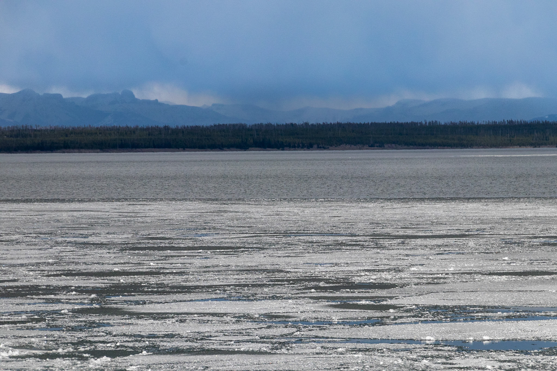 West Thumb Lake was still partially frozen on it's northern end