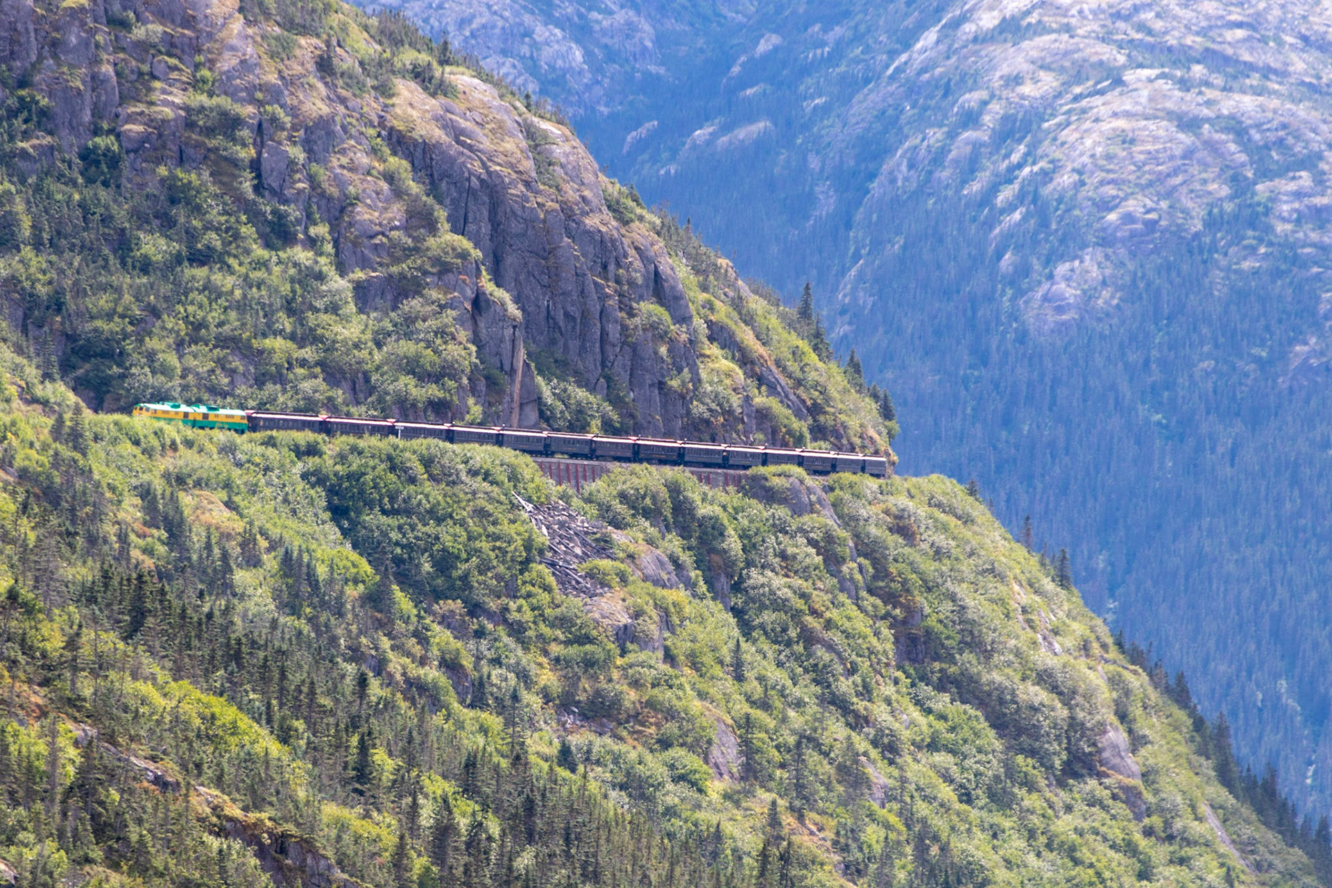 A view back toward the mountain we'd already claimed, with another later departure climbing behind us.
