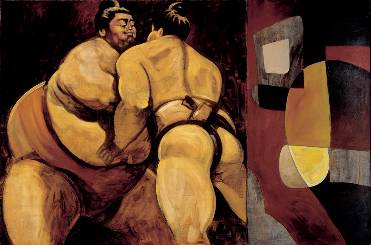 The Sumo - oil on wood panel