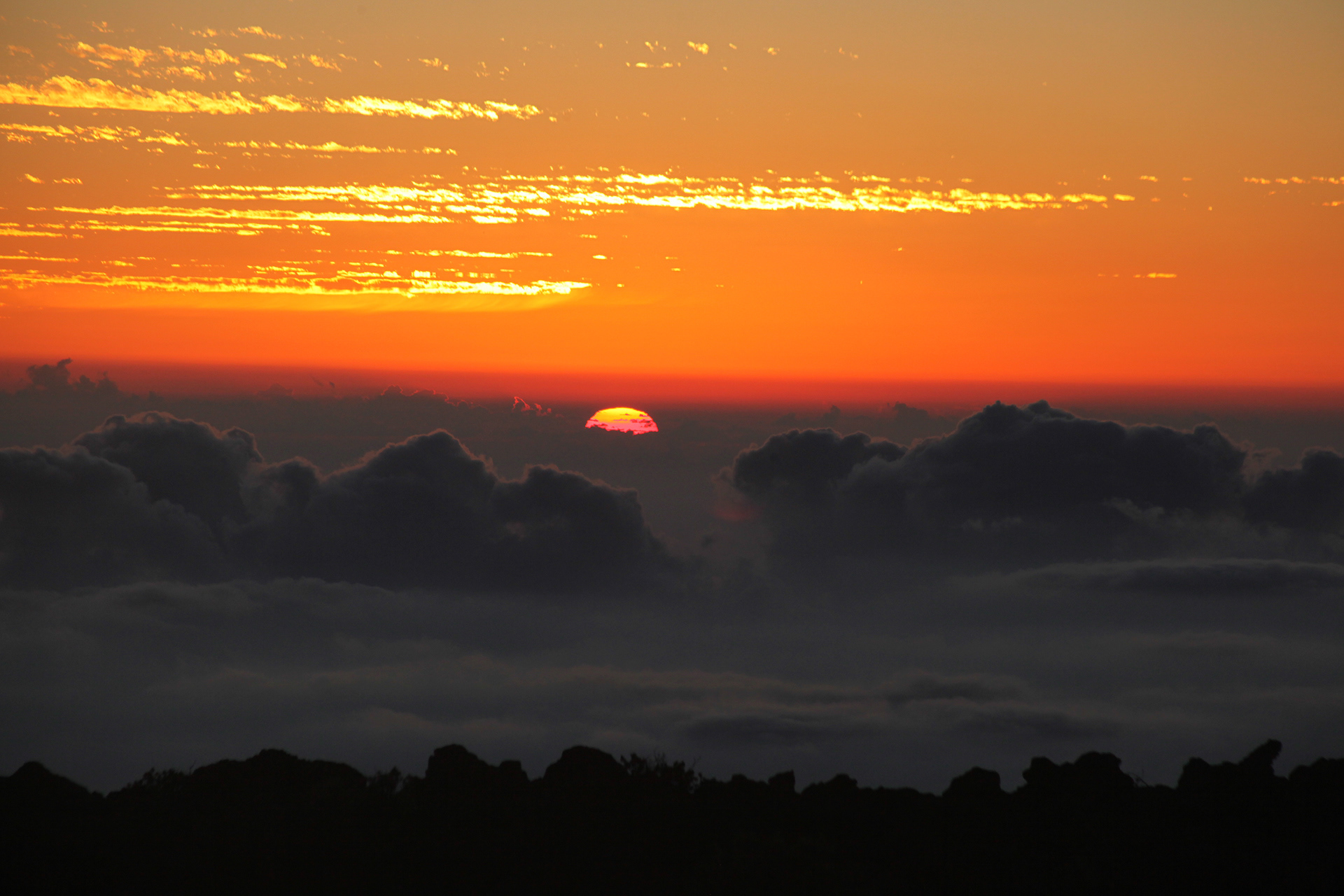 Sunset at Haleakalā National Park, Hawaii, USA