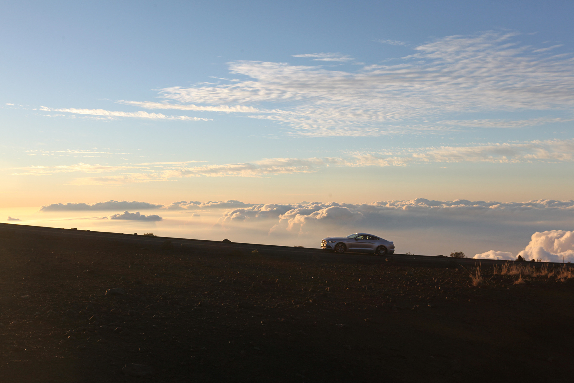 Mustang over clouds, Hawaii, USA