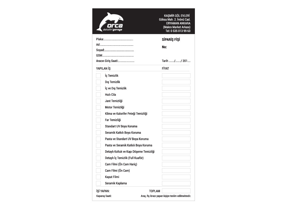 order slip