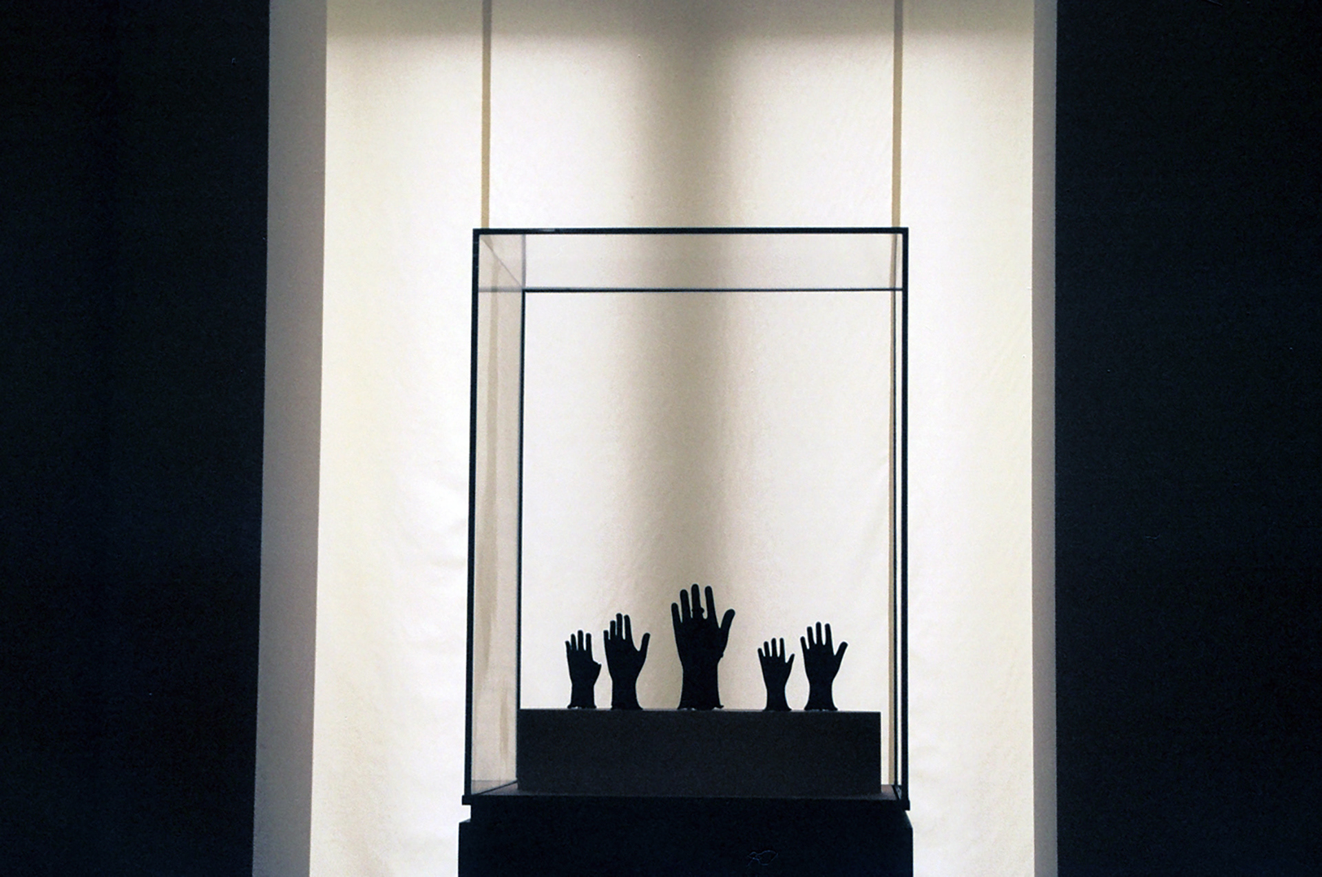 Silhouette of hands in the museum, FRANCE