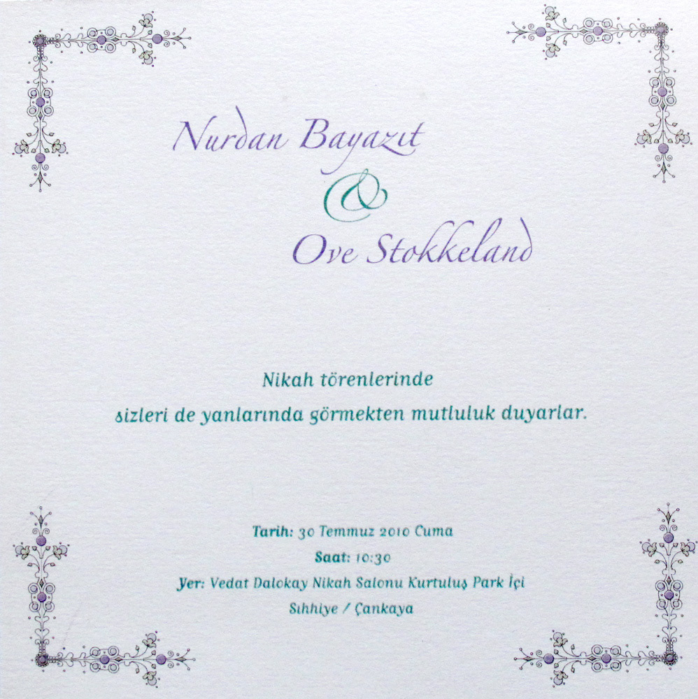 N&O Wedding Invitation