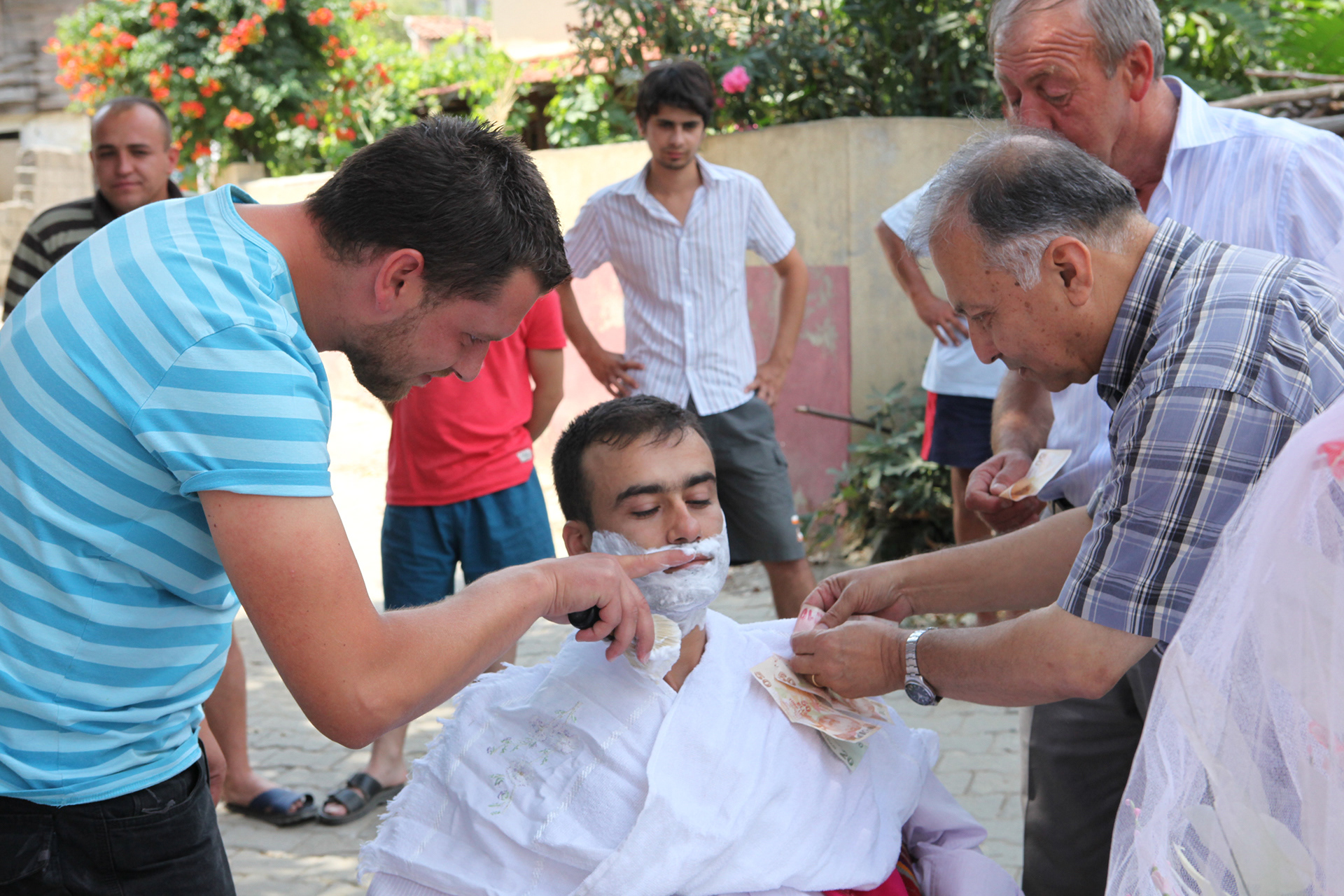 Groom shave. Traditional wedding at TURKEY