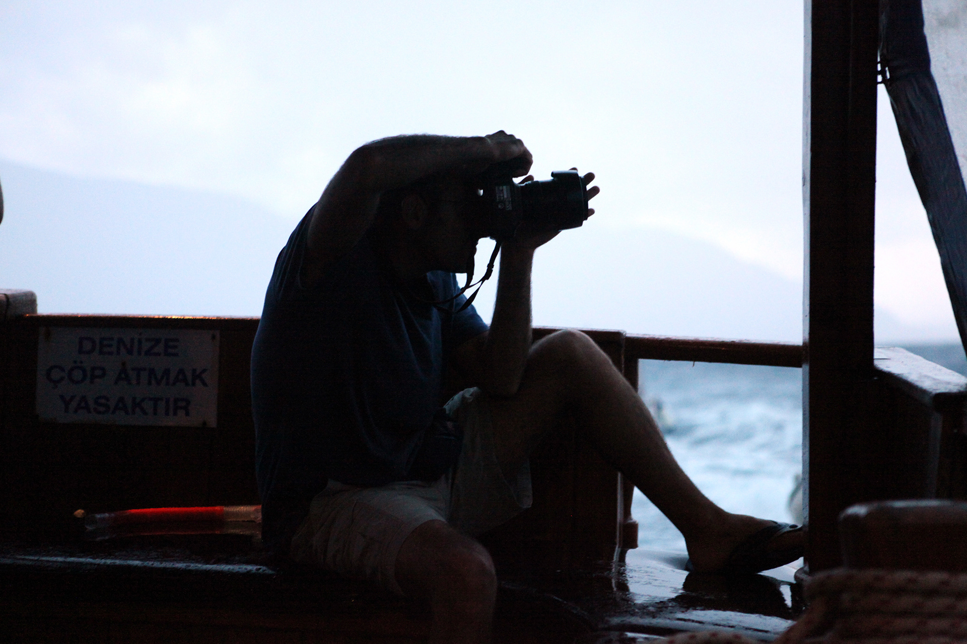 Photographer at diving boat, TURKEY