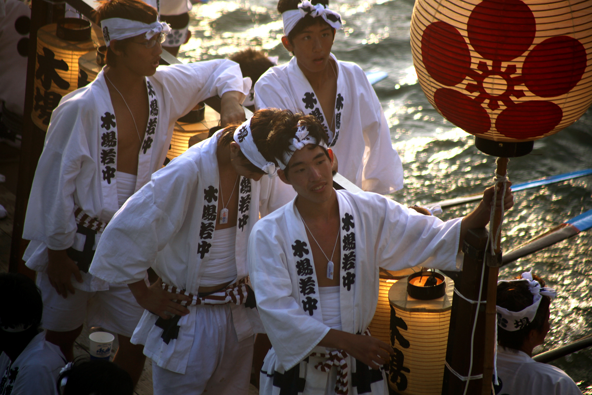 People on the boat at festival, JAPAN