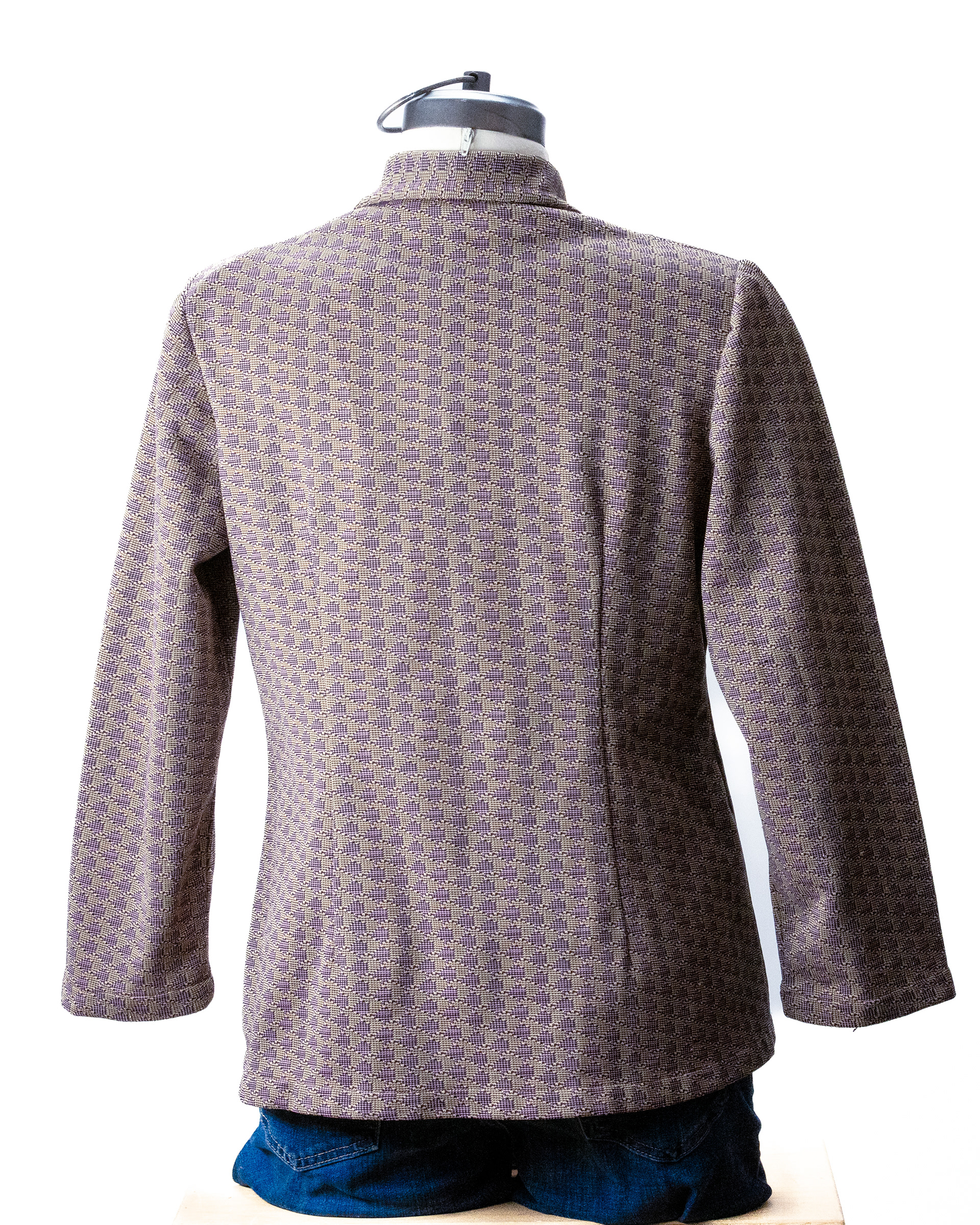 purple cream spring jacket medium patterned SVtop3M 🔴 SOLD