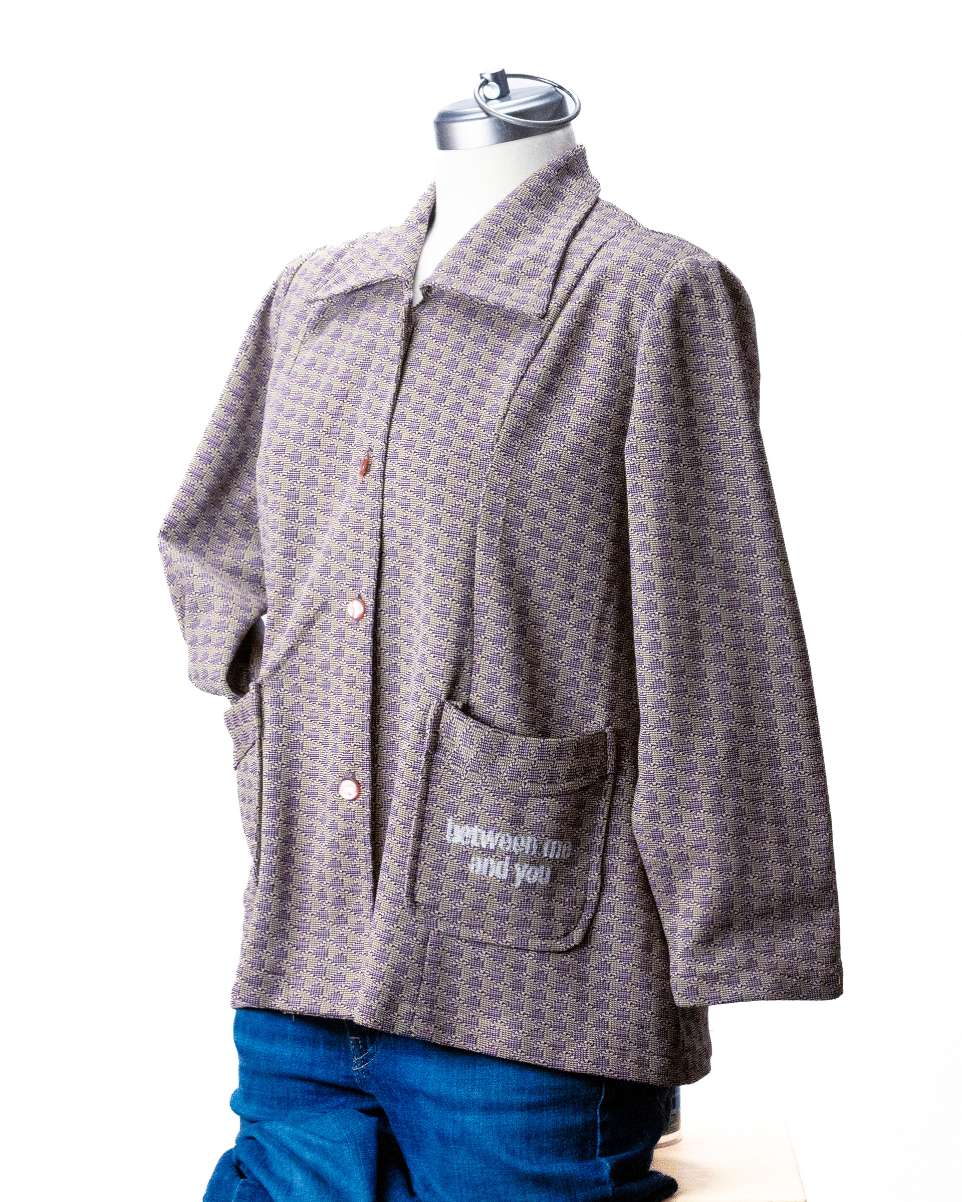 purple cream spring jacket medium patterned SVtop3M 🔴 SOLD