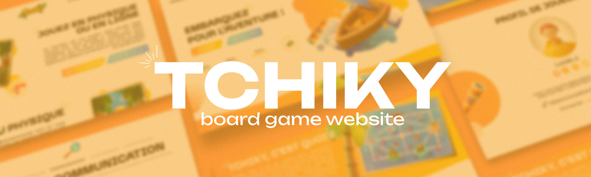 Bannière Tchiky, site web de jeu de plateau en 3D