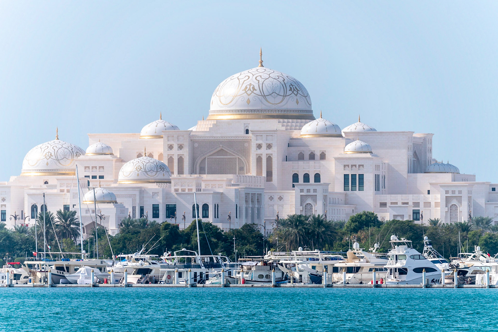 View towards UAE Presidential Palace in Abu Dhabi