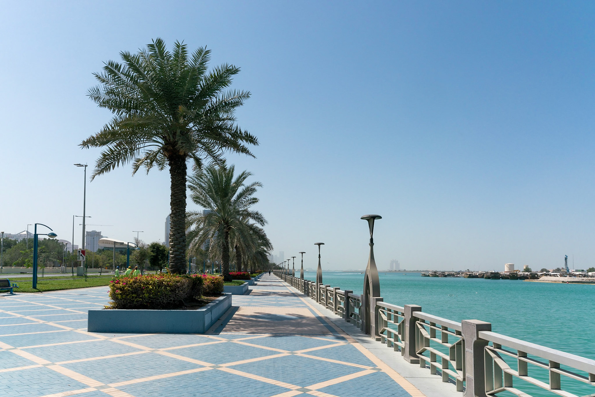 View over Corniche in Abu Dhabi