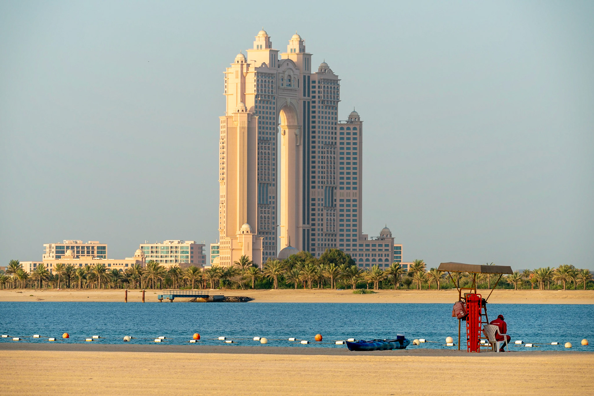 Corniche beach with hotel in Abu Dhabi