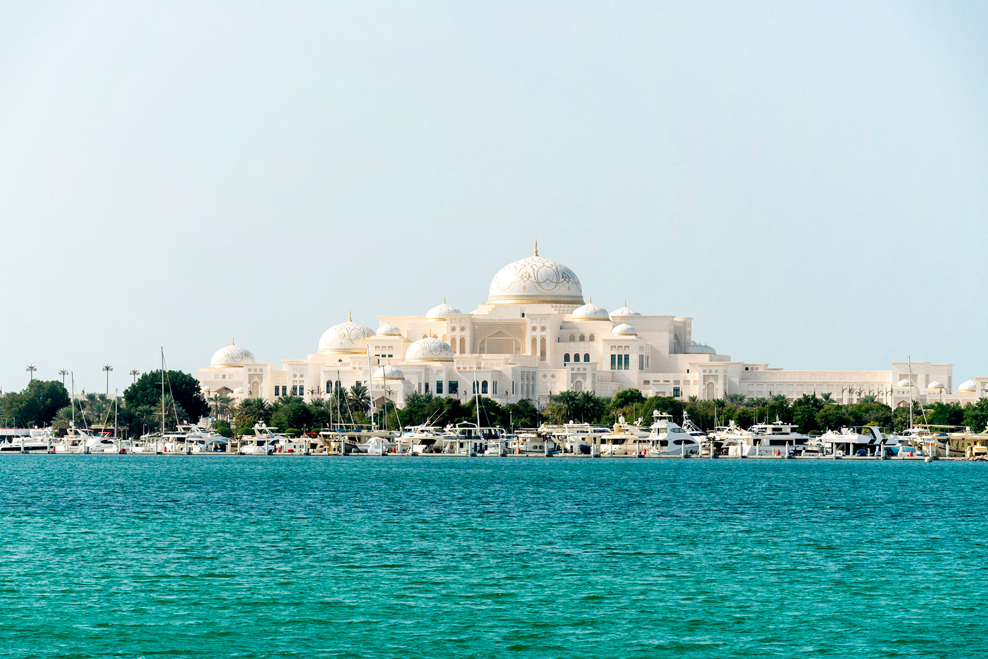 View towards UAE Presidential Palace in Abu Dhabi