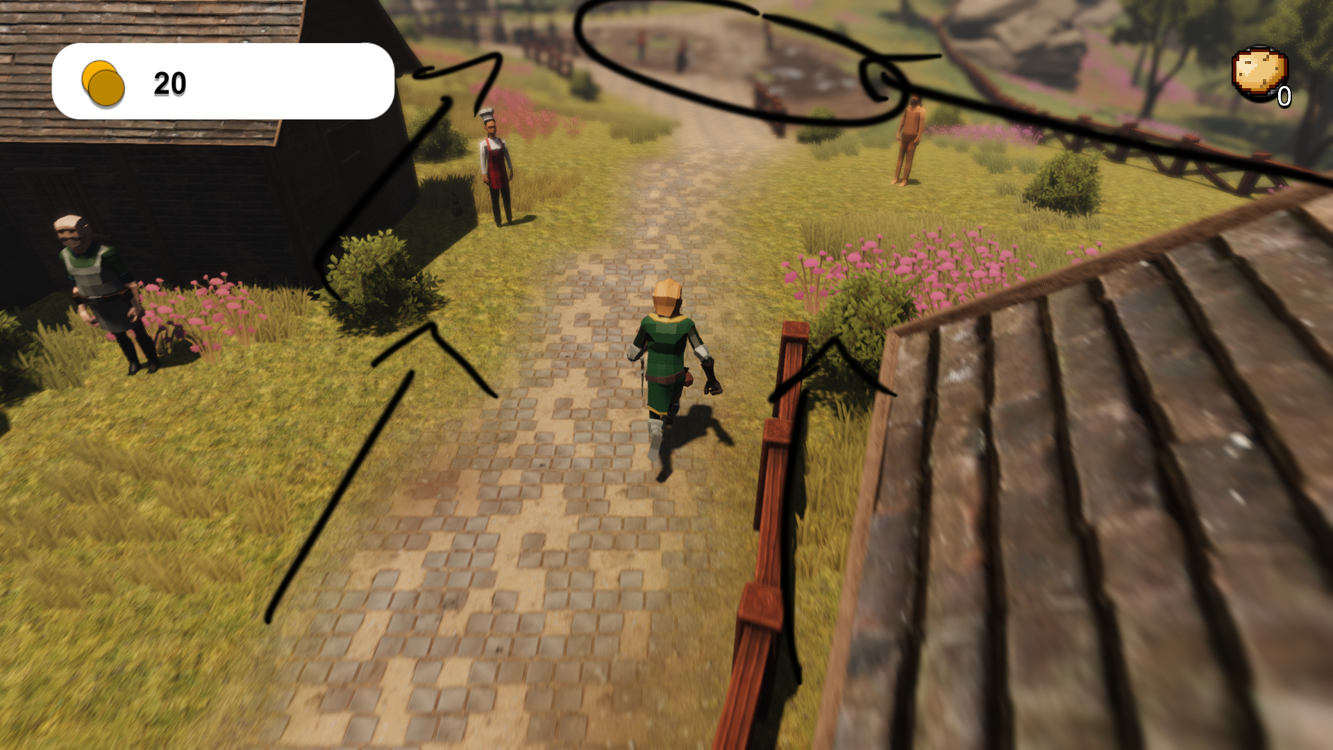 Level composition of an area in Quest Quest. The image depicts how I guided players to desired areas