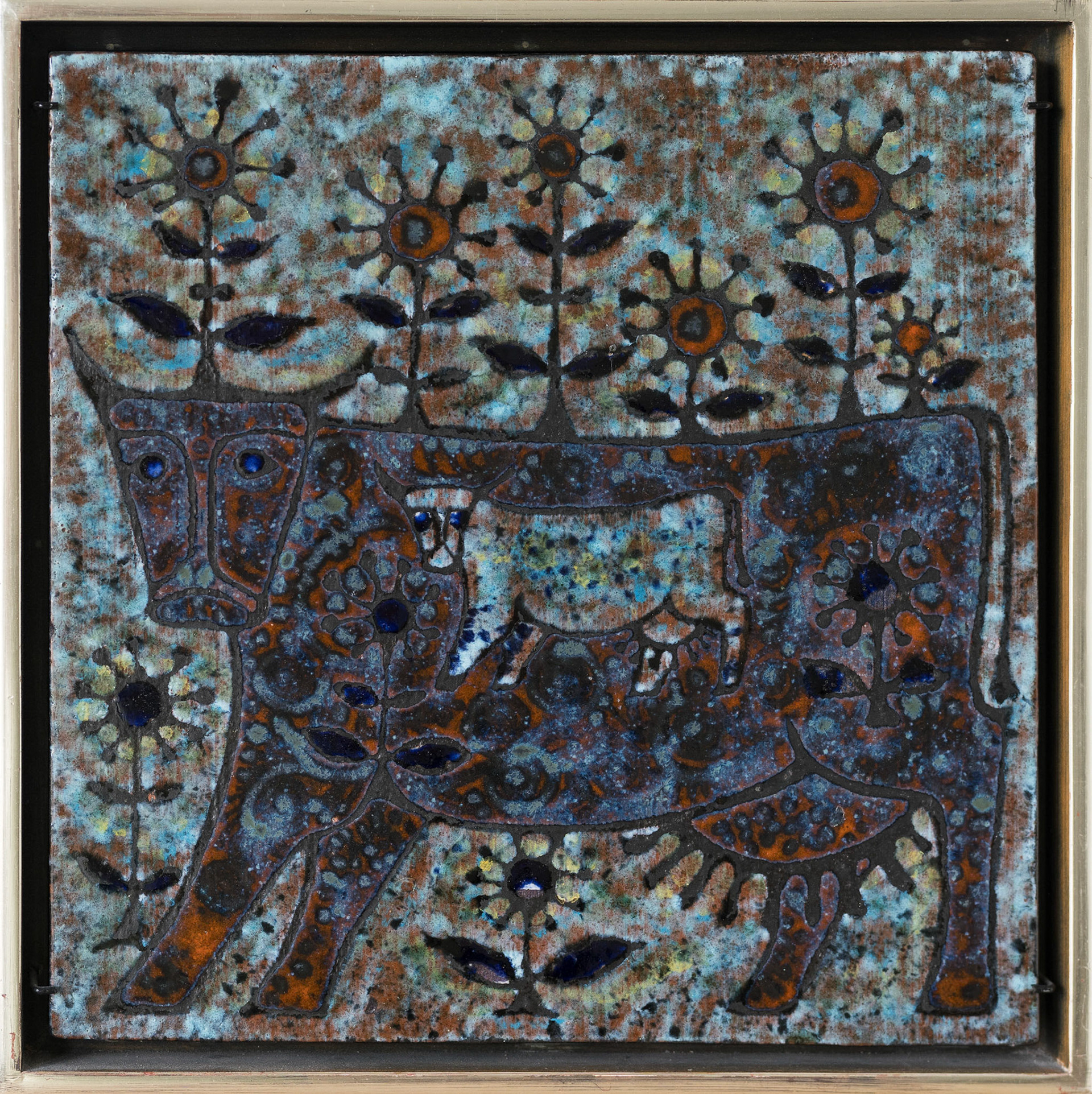 48 Kachel  - Kuh mit Kälbchen, verkauft