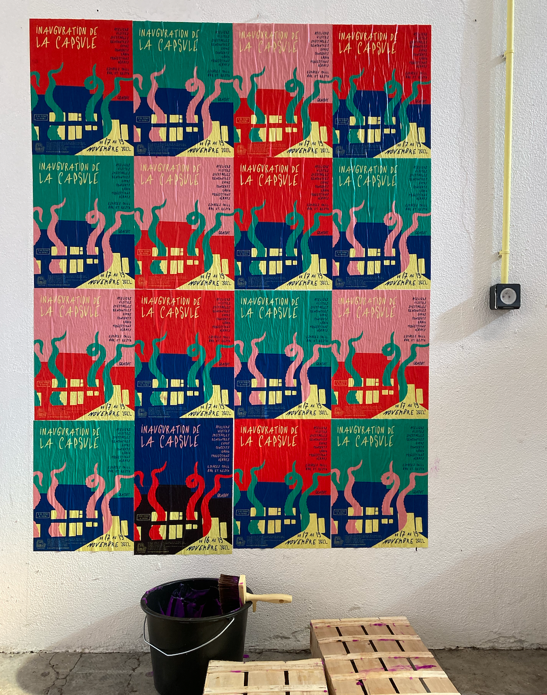 Affiche réalisée pour l'inauguration de La Capsule
