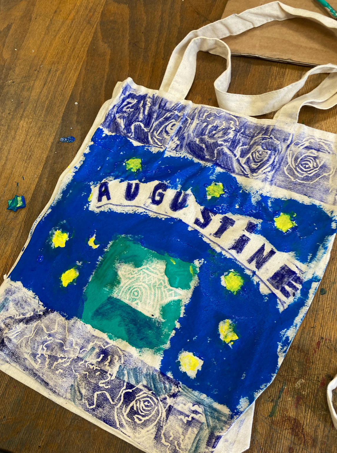 Atelier tampon/peinture textile - centre de loisirs
