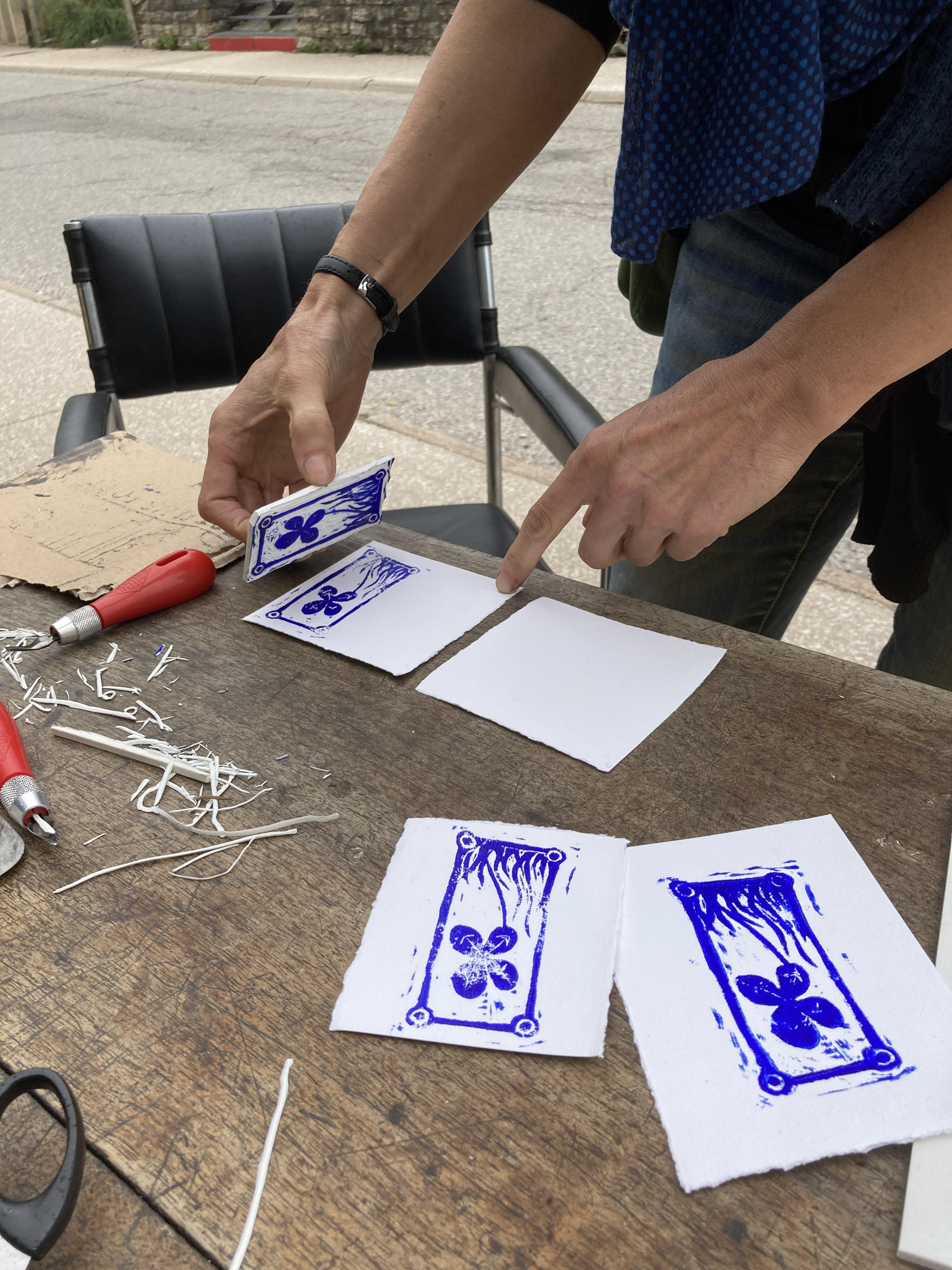 Atelier de  linogravure Grenoble 
