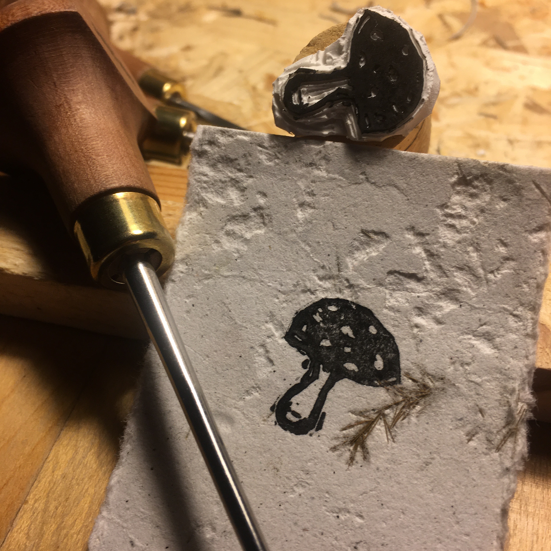 Petit tampon sur papier recyclé