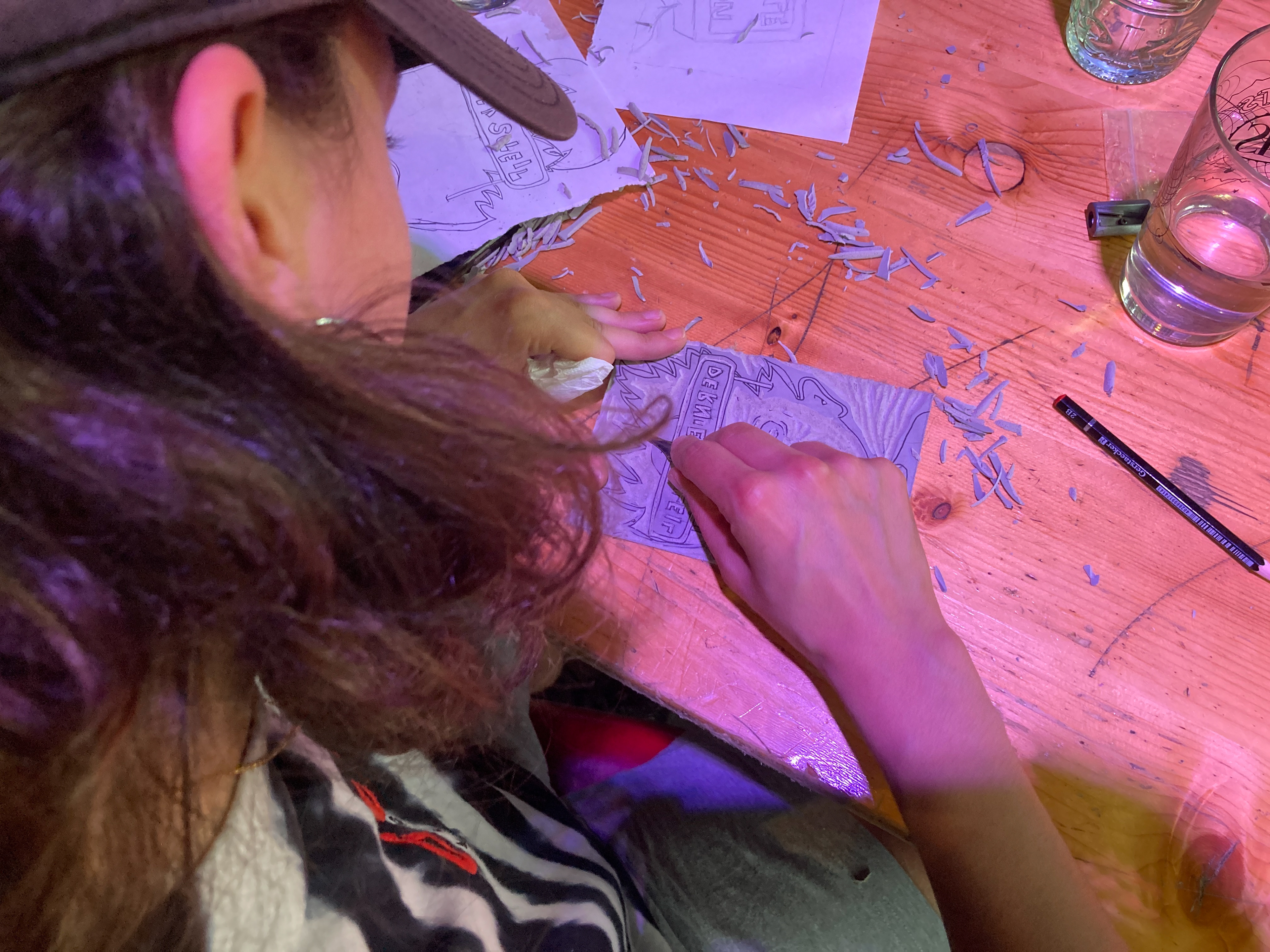 Atelier de  linogravure Grenoble 