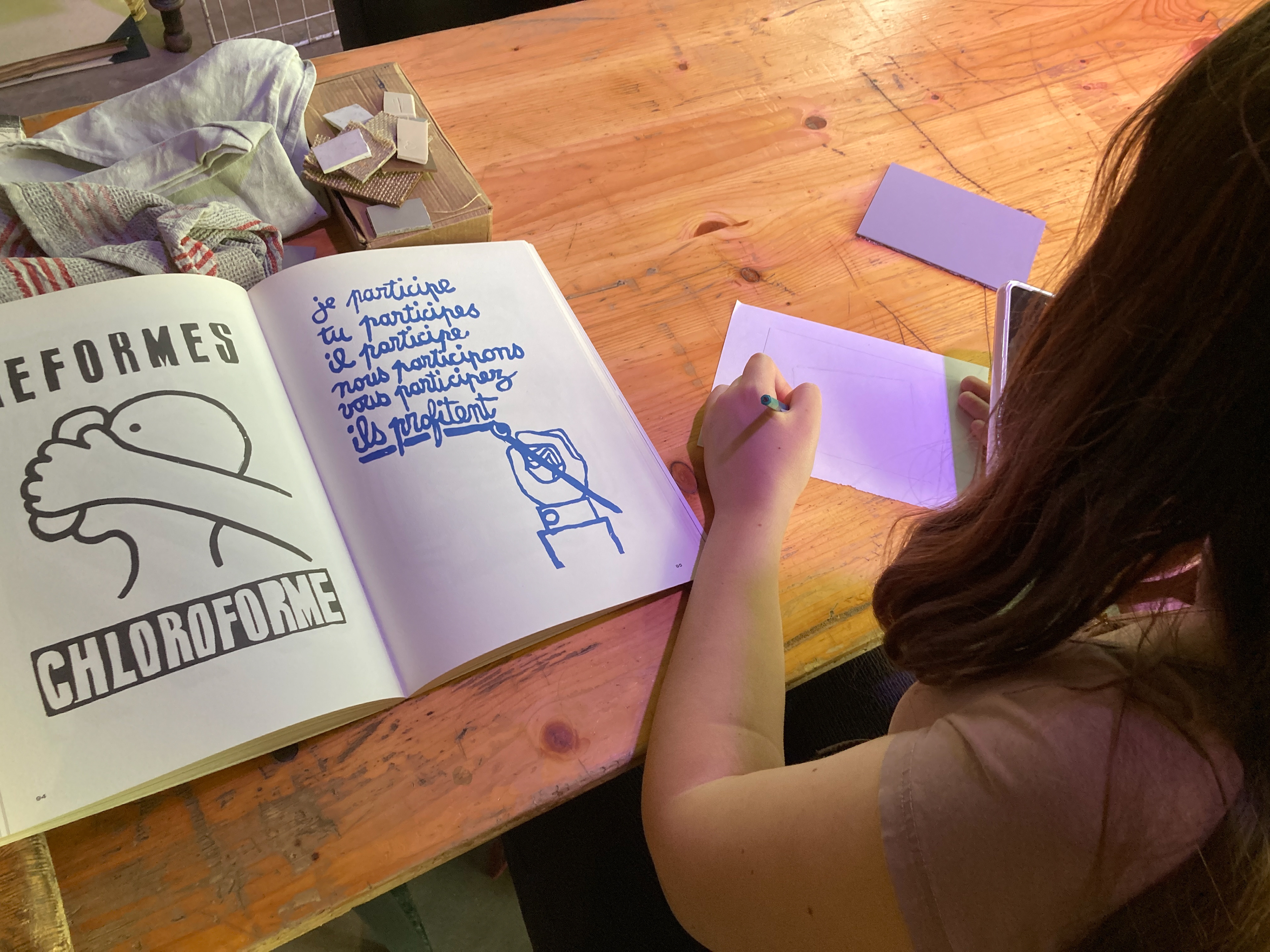 Atelier de  linogravure Grenoble 