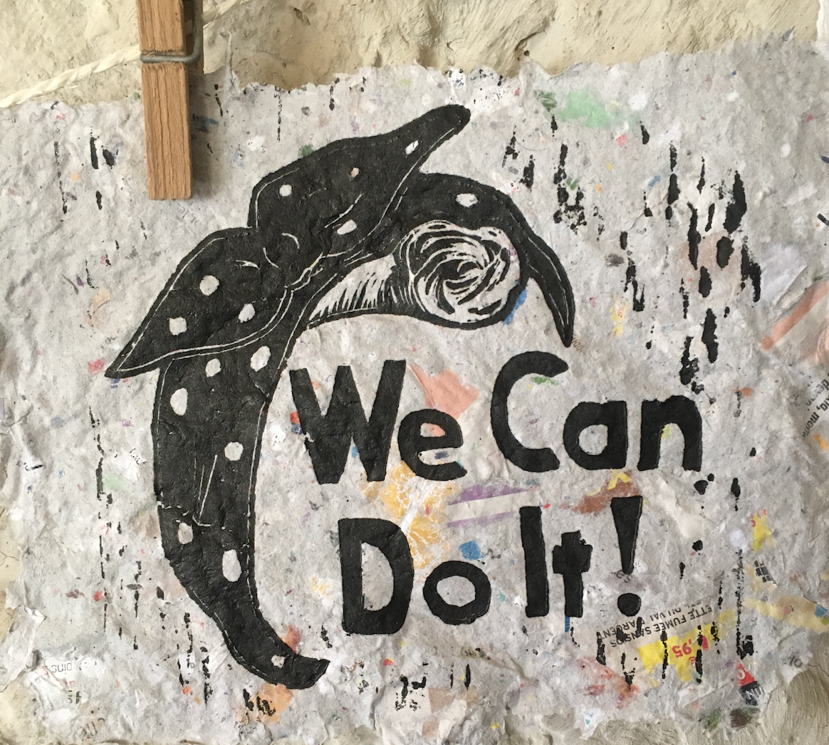We Can Do It sur papier recyclé
