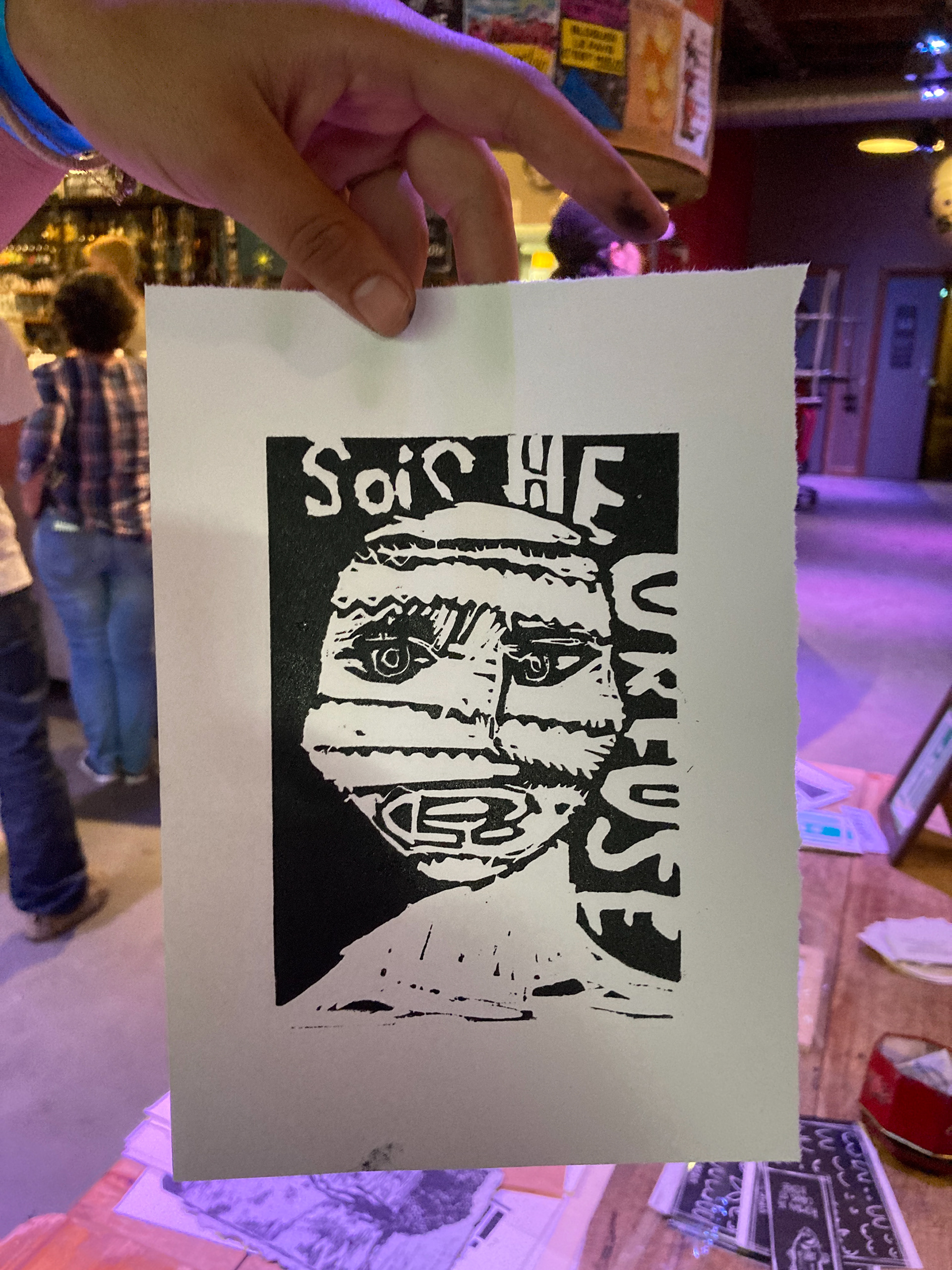 Atelier de  linogravure Grenoble 