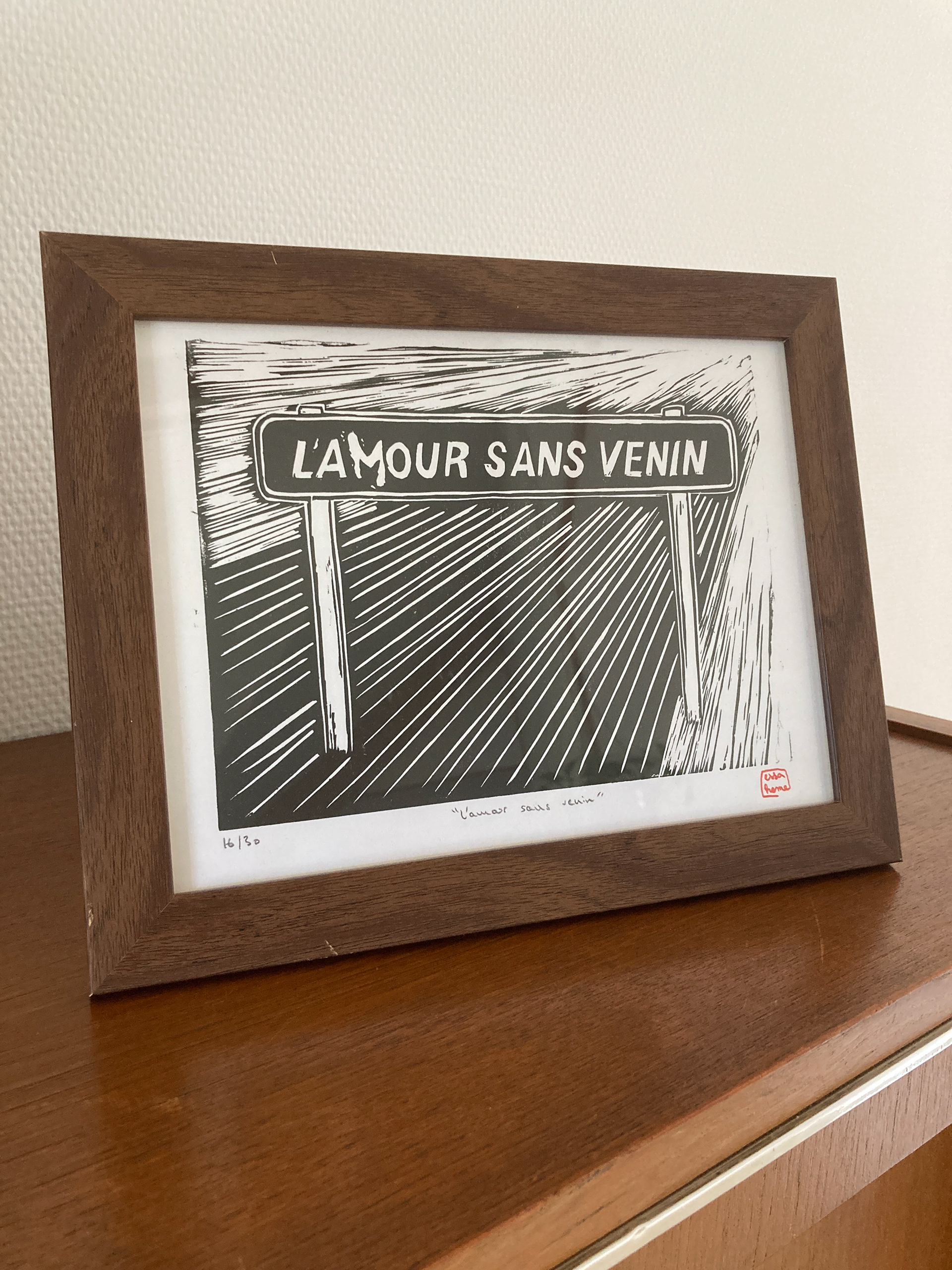 Réalisée à partir d'un panneau à La Tour Sans Venin