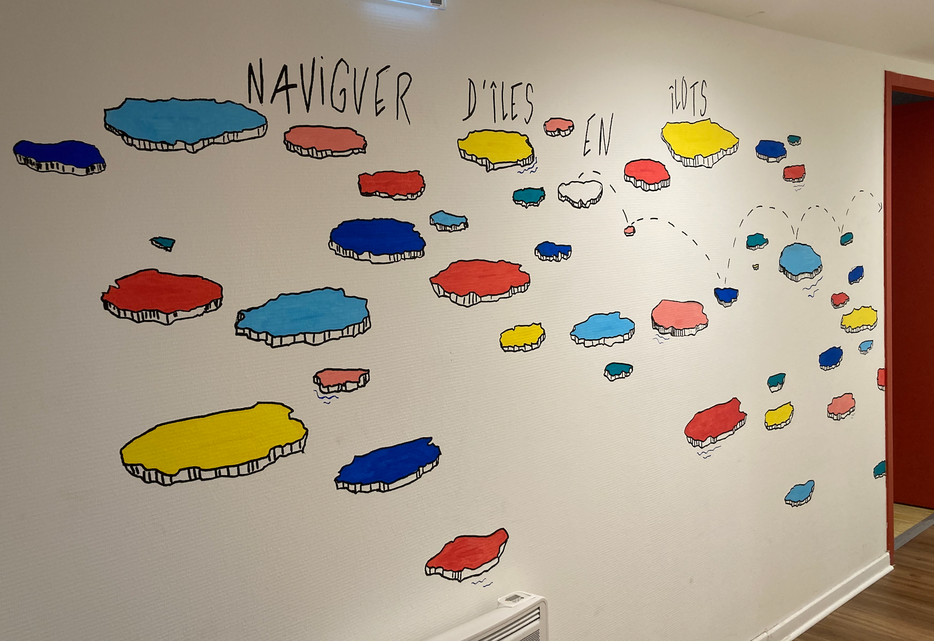 Peinture murale pour représenter "l'archipel" de Cap Berriat