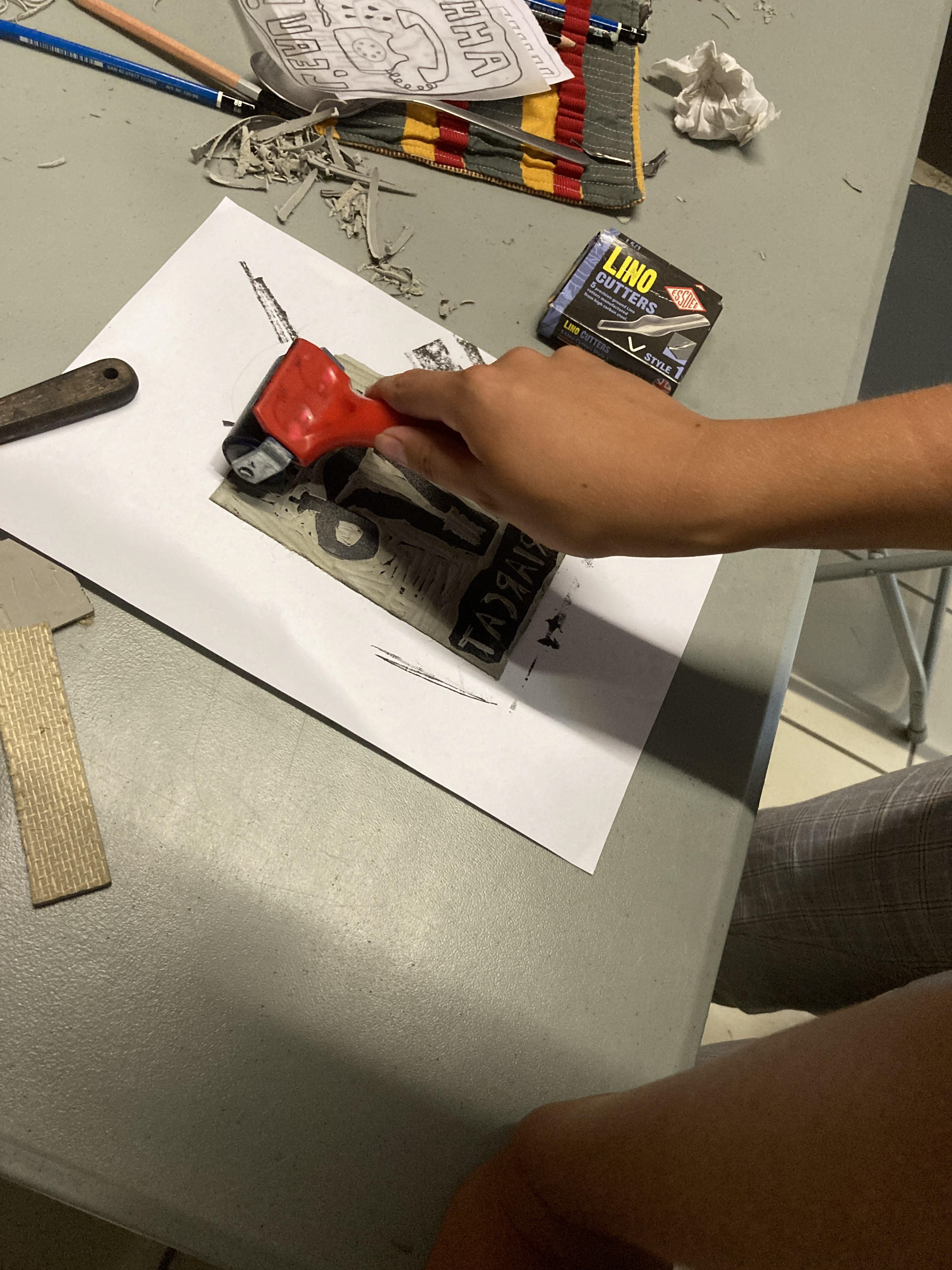 Atelier de  linogravure Grenoble 