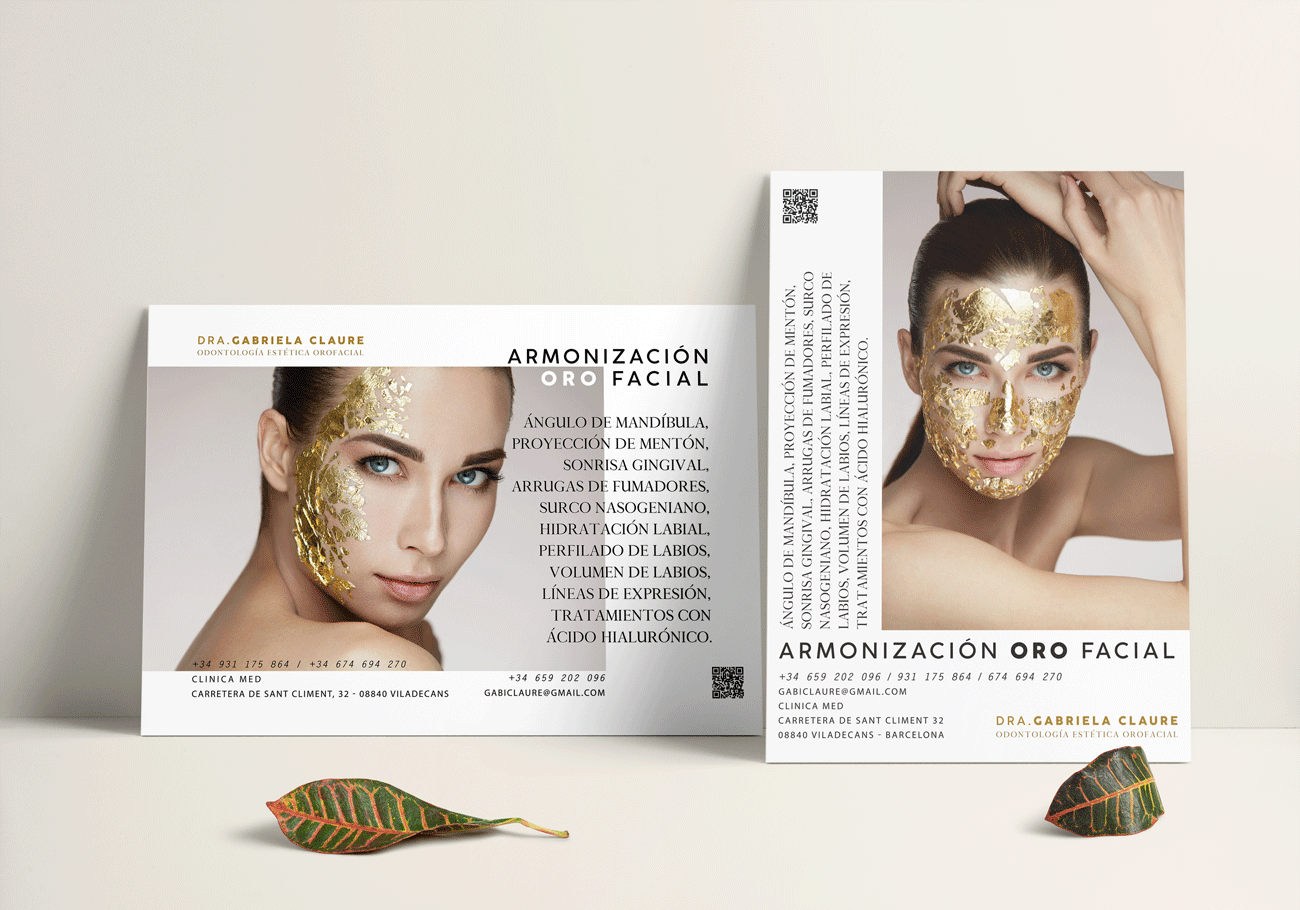Flyers "Armonización Oro facial" treatment