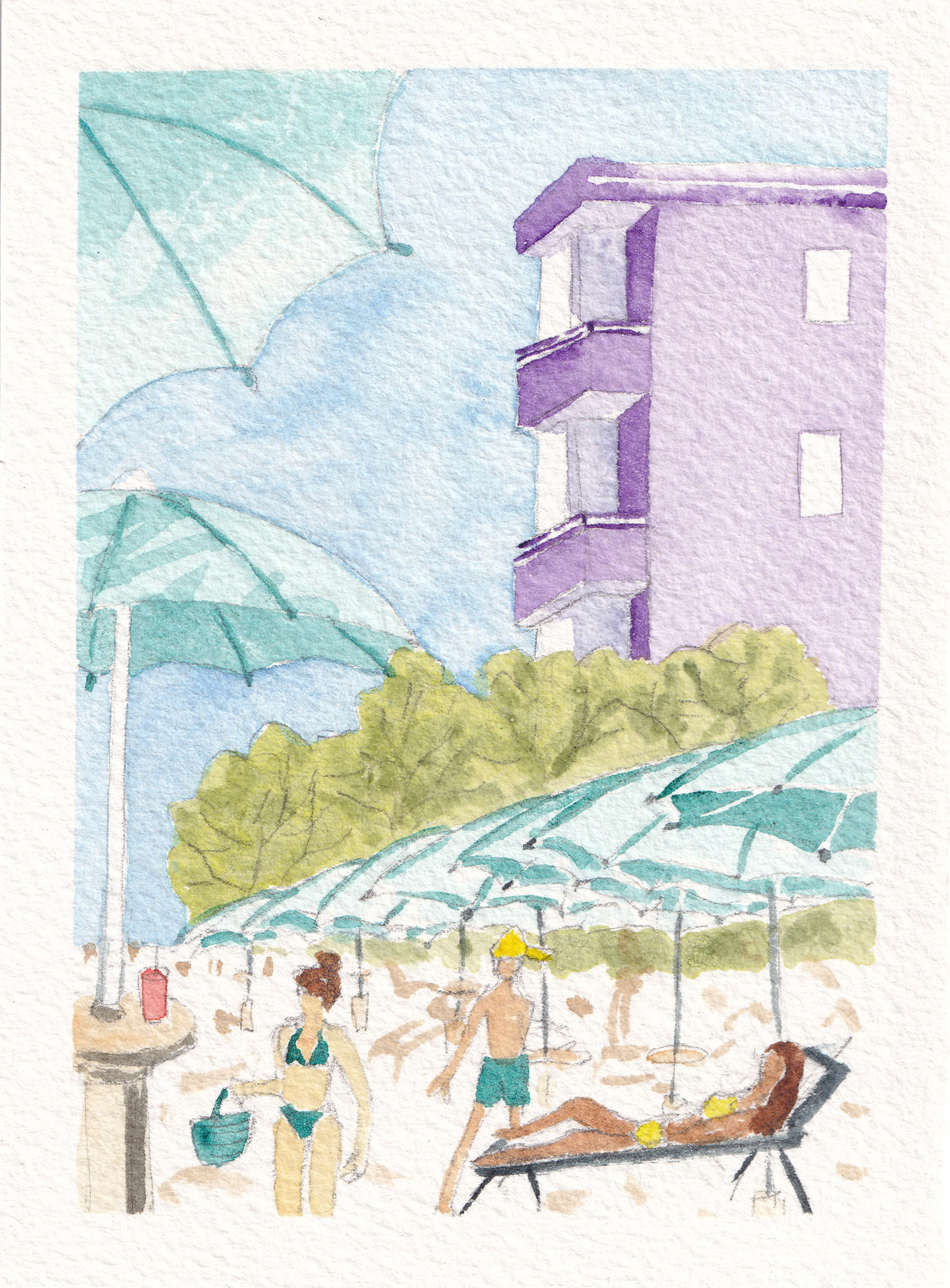 Parasols & hotel lilas