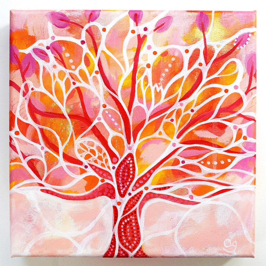 25 x 25 x 5 cm - acrylique sur toile - Vendu