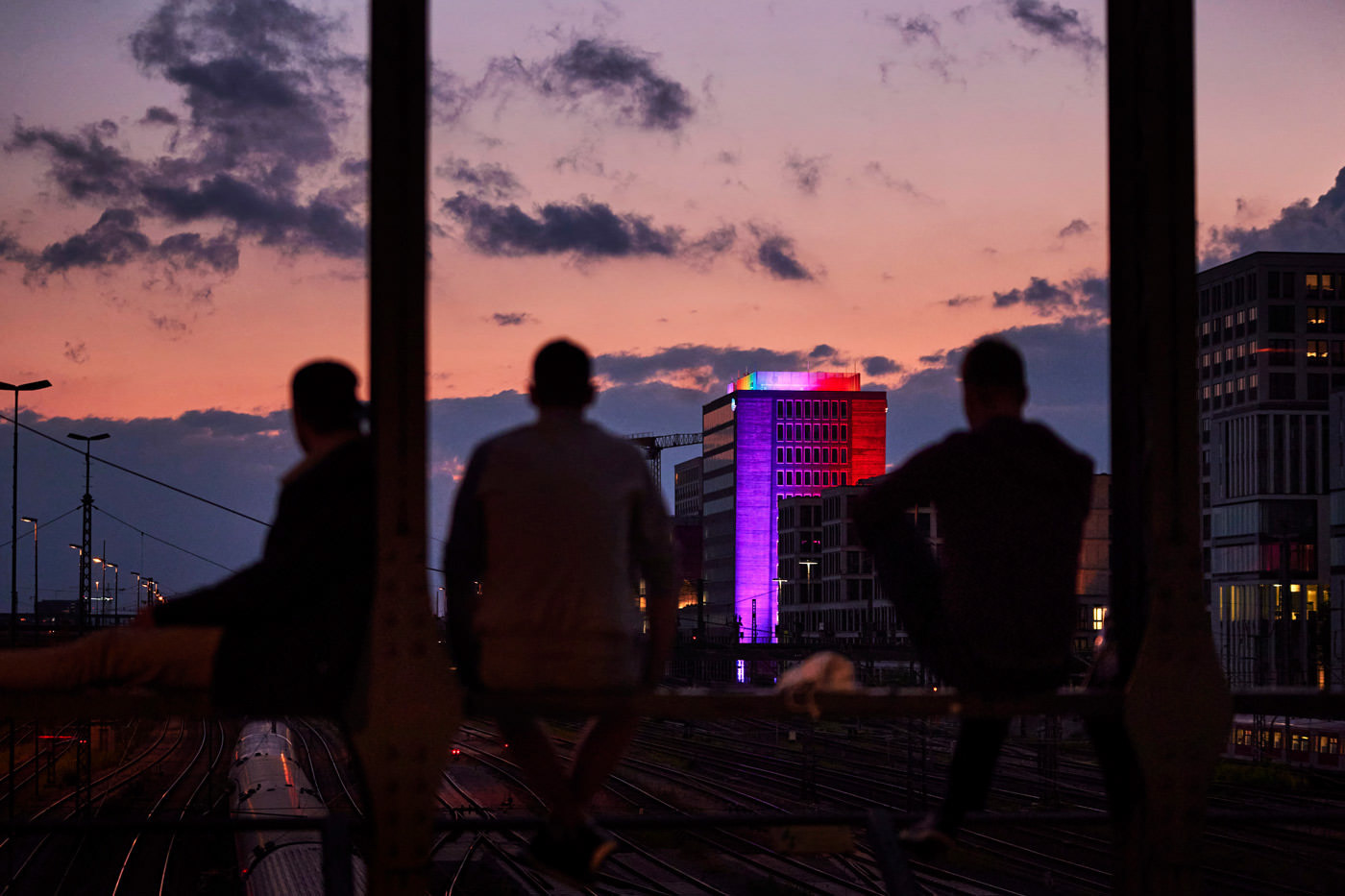 Salesforce - Gebäudefotos - Beleuchtung CSD2020 München