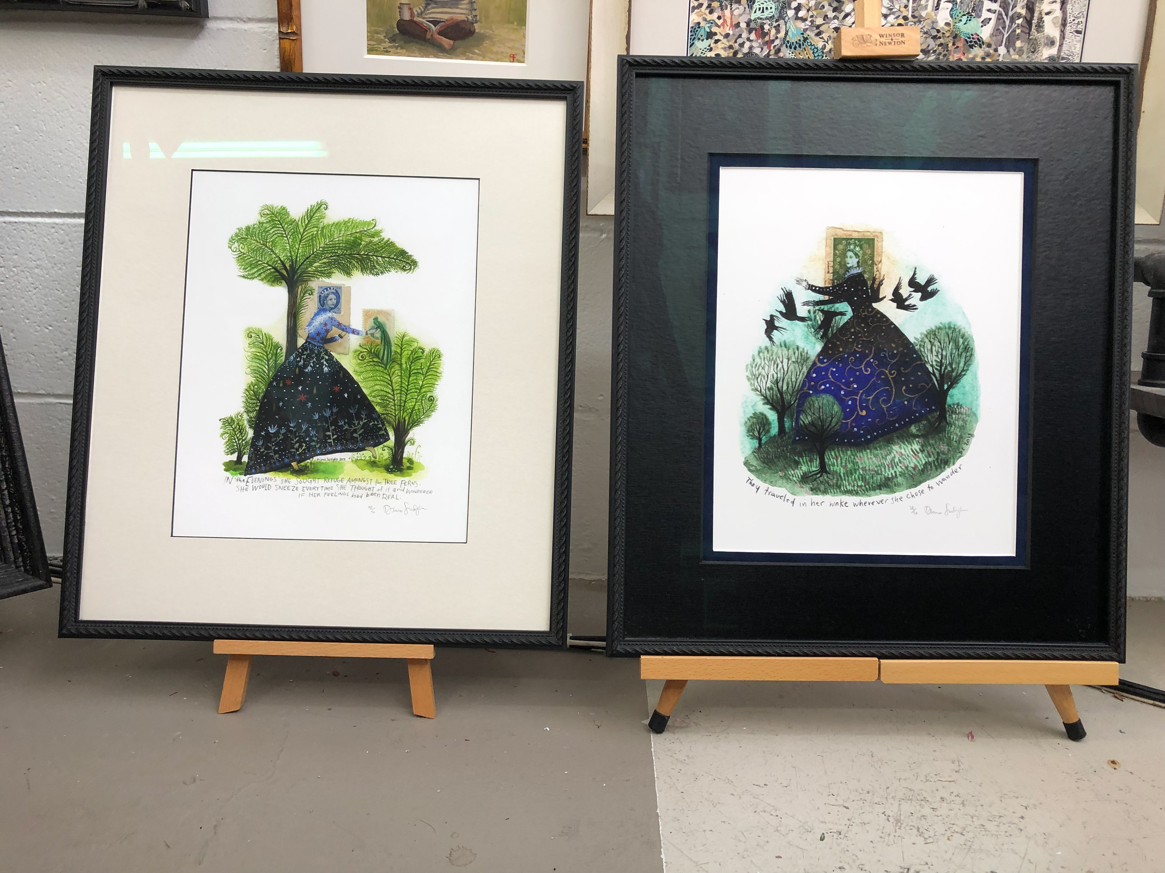  'Walk amonst the ferns' and 'They travel in her wake' by Dianna Sudyka