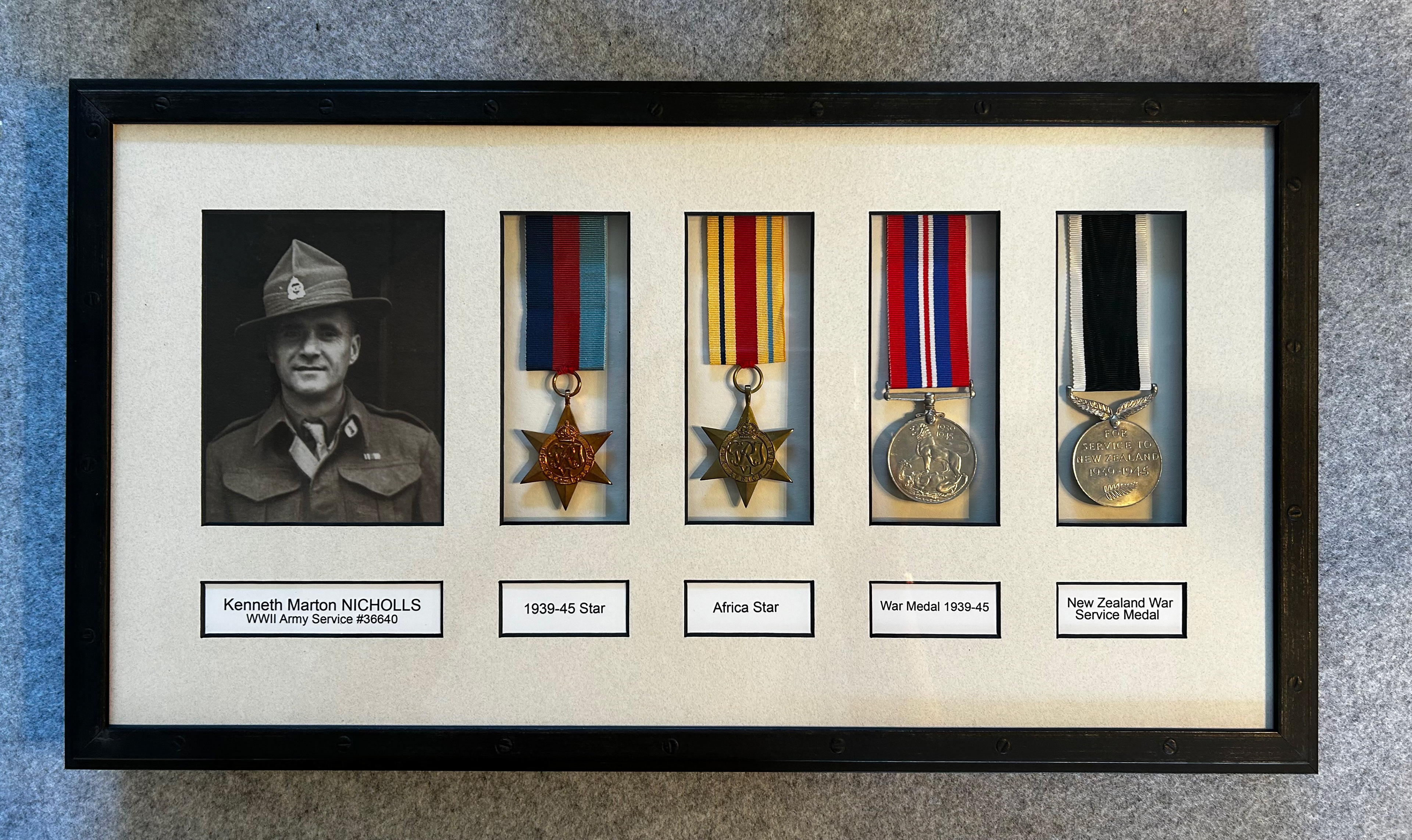 Medals and photo with names