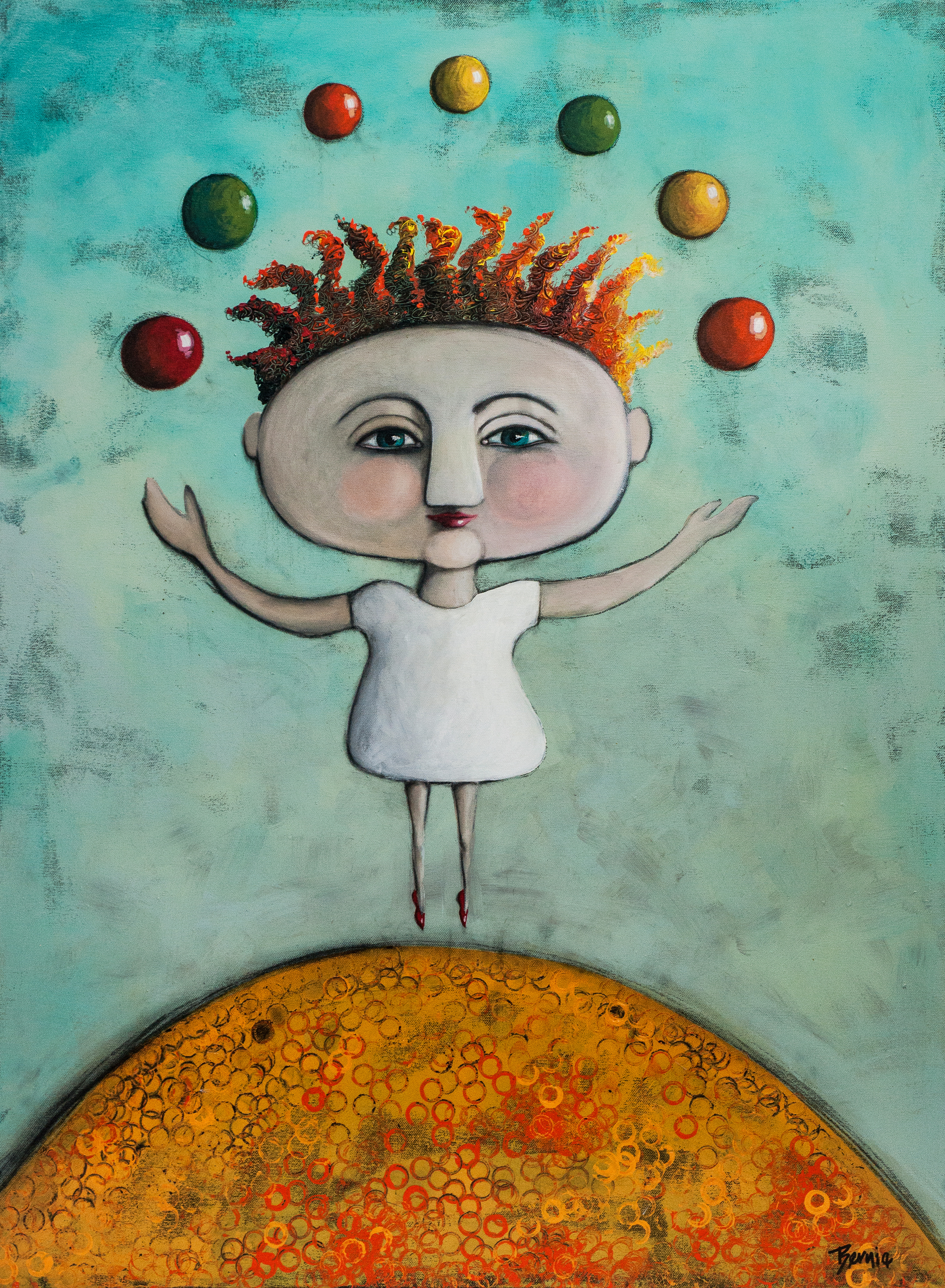 'Juggling Balls in the air' by Bernie Kirkham