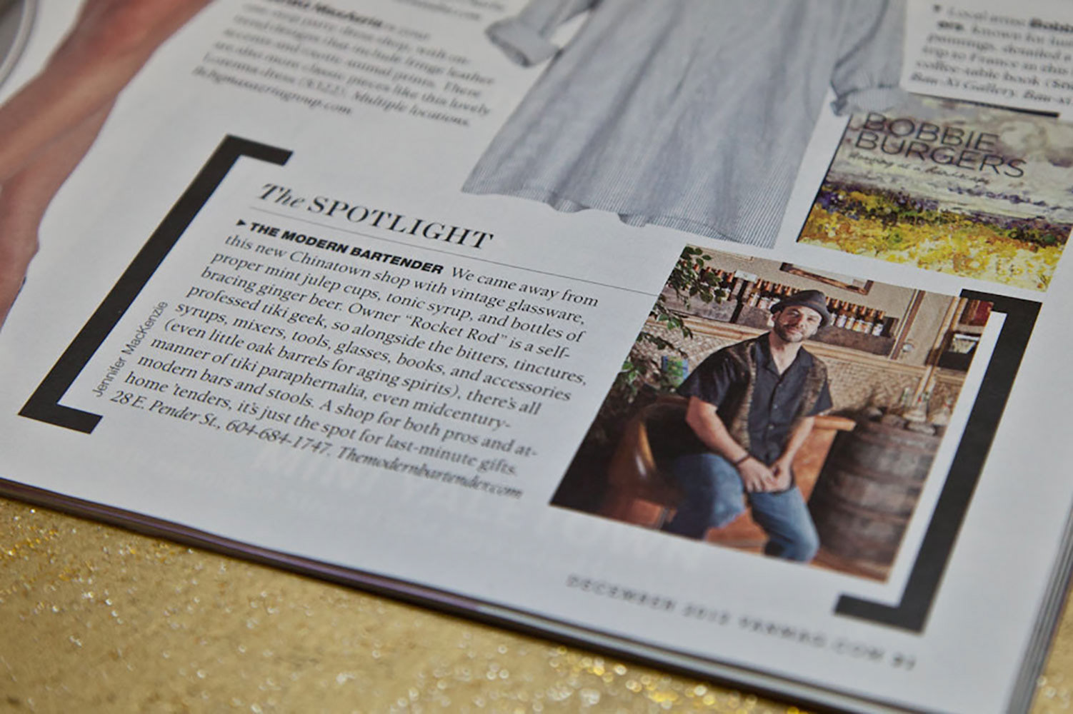The Modern Bartender in print for Western Living Magazine