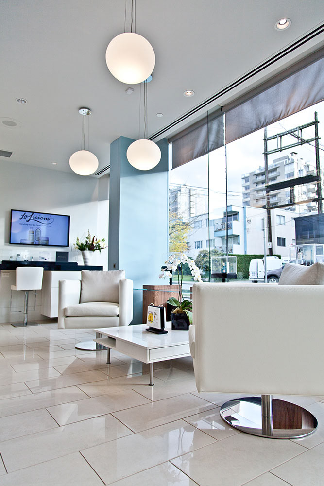 Reception Waiting Area inside Project Skin for Western Living Magazine