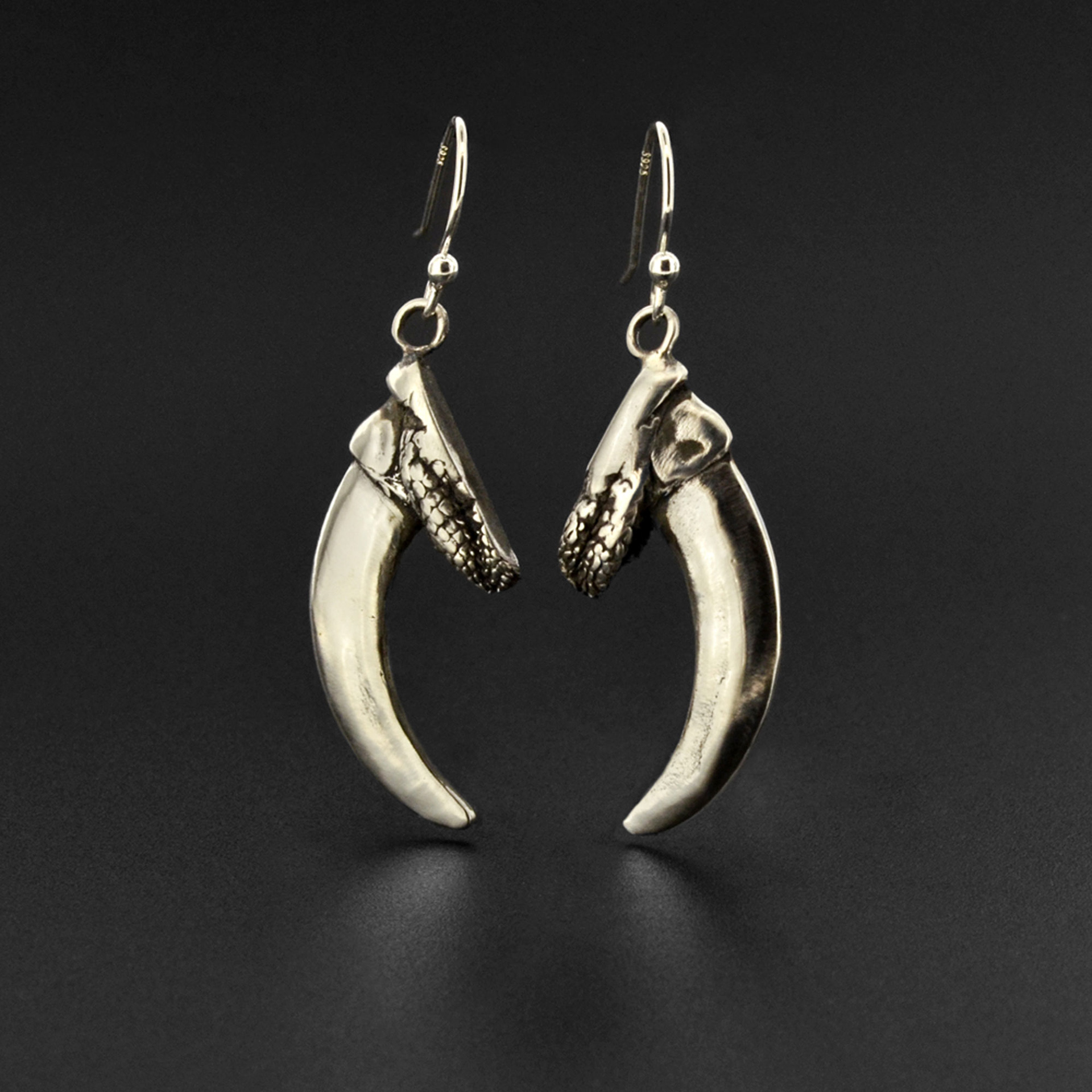 Silver Bear Claw Earrings by Sharifa Marsden