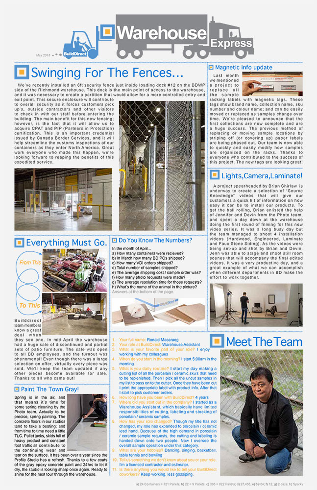 Build Direct Internal Company Newsletter