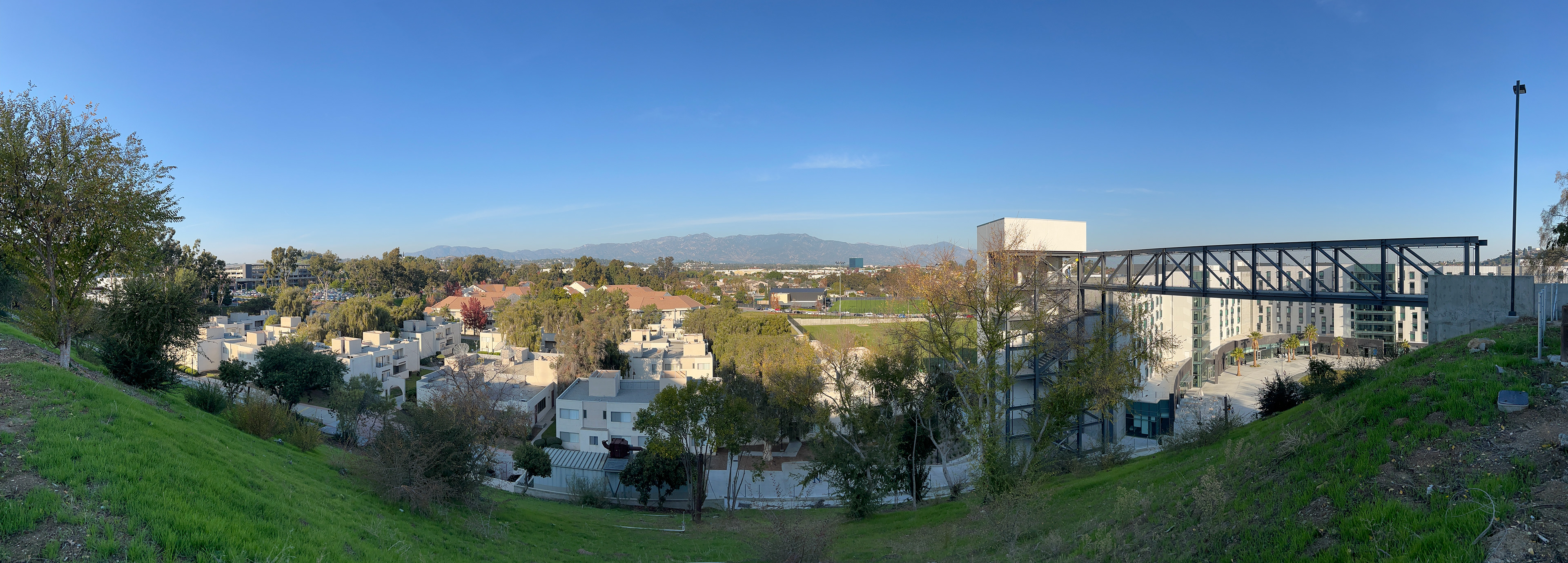 Panoramic photograph of Cal State LA Housing.
