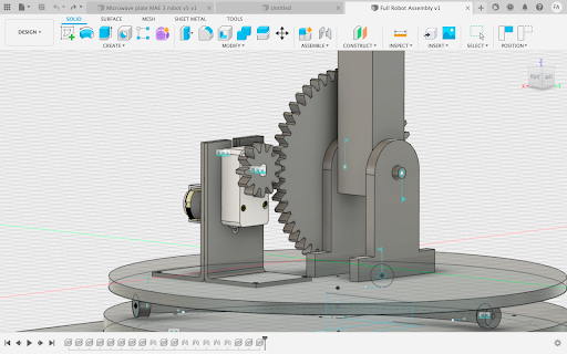 Our redesign of the gear ratio for the arm