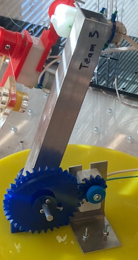 Our initial 1:3 gear ratio for the arm
