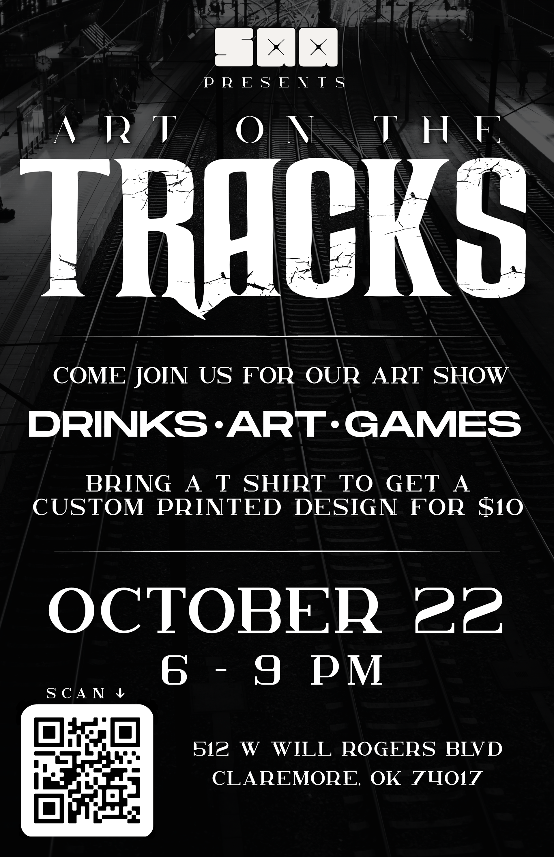 "Art On The Tracks" Promotional Event Poster