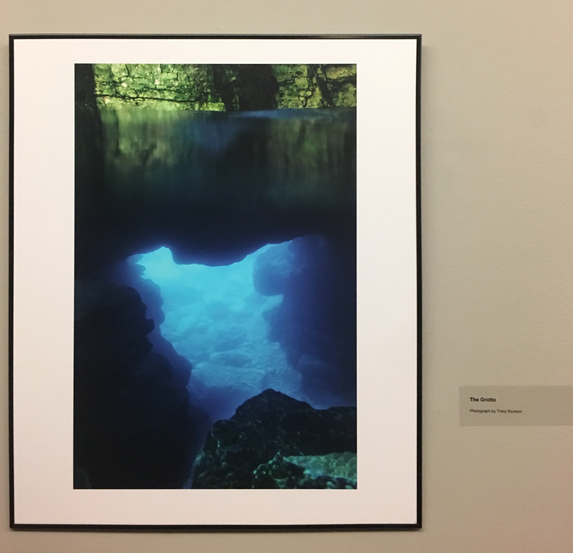 My photo of The Grotto in Tobermory, ON, in the Friends of the Greenbelt Exhibition at the McMichael Canadian Art Collection.
