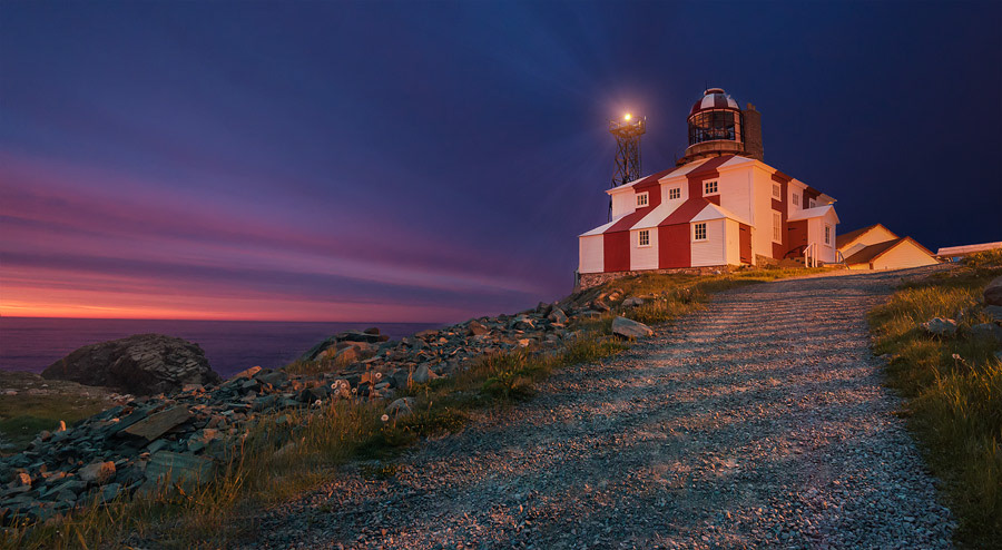 The Cape Bonavista Lighthouse at sunset